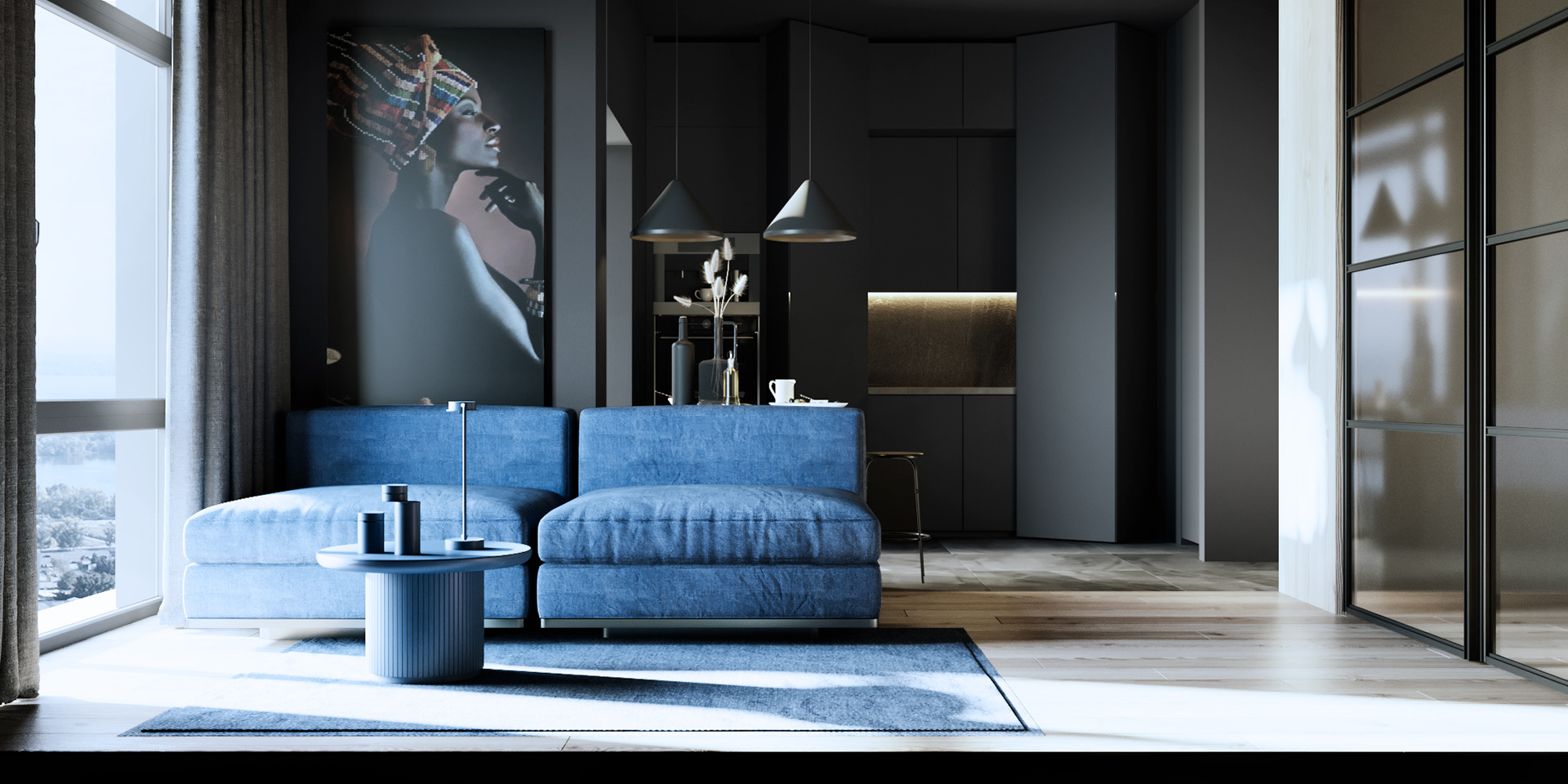 Black  Blue apartments Yana Prydalna-7