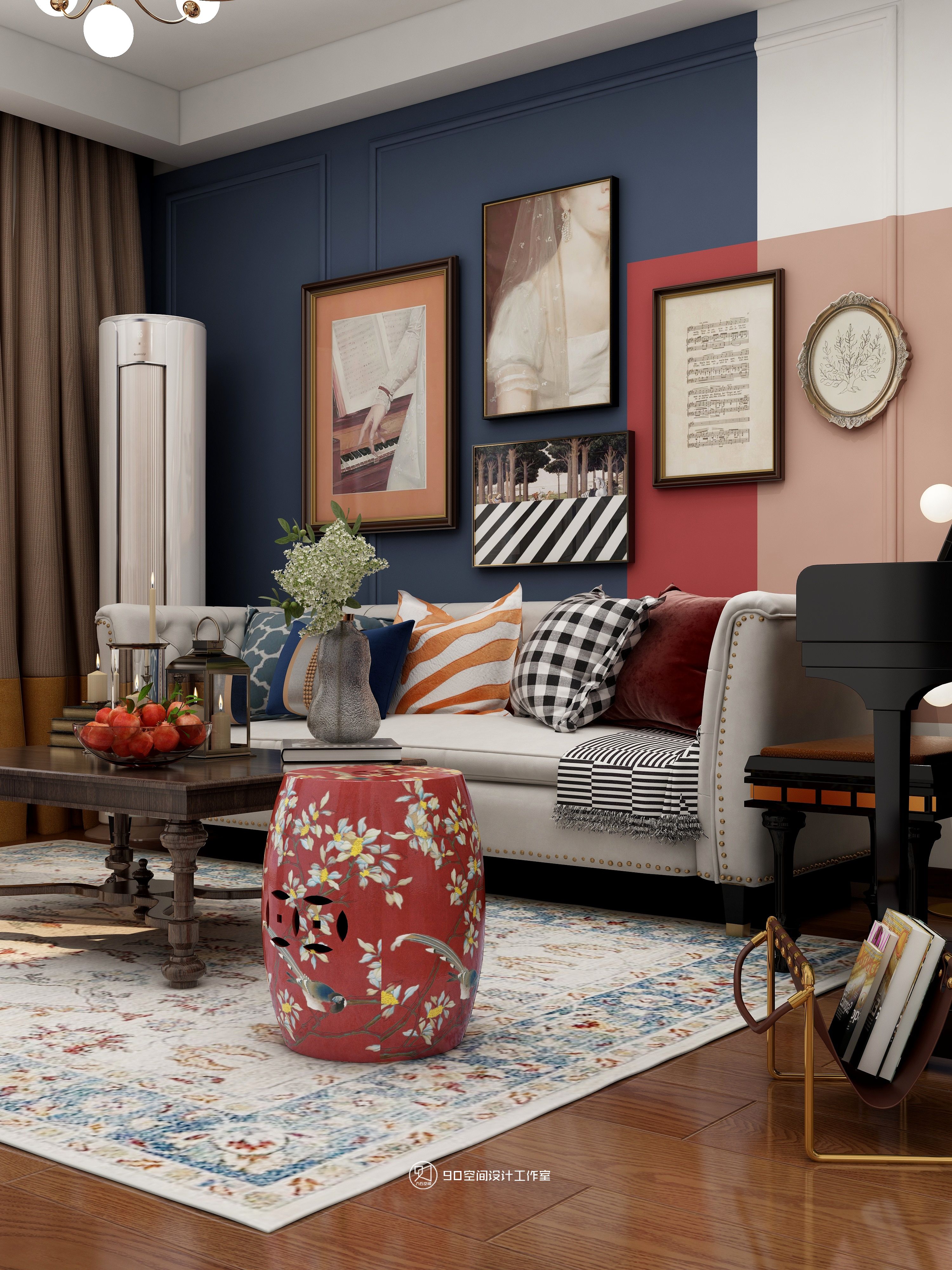 《欢愉同乐》80 平方现代美式空间设计-11