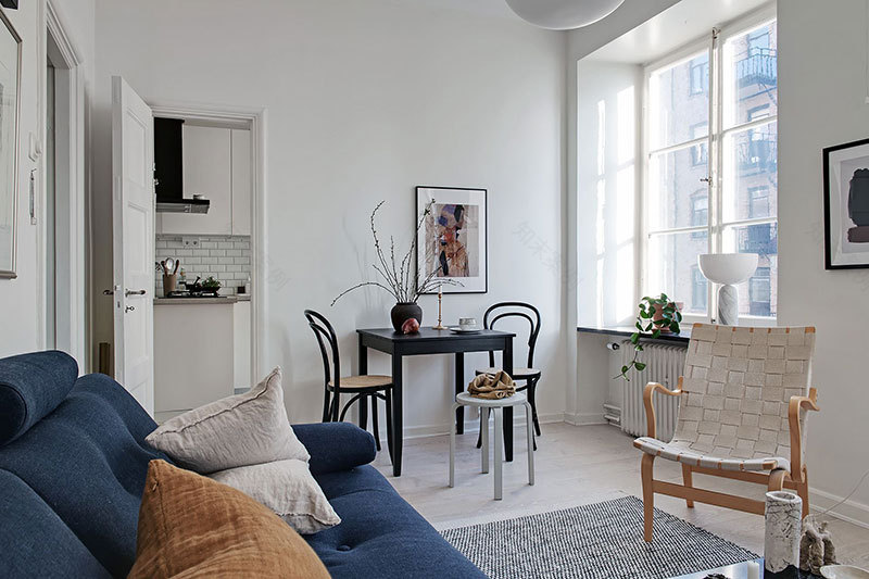 瑞典简约灰调一居室公寓-5