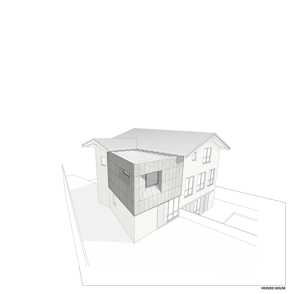 维奥住宅绿色景观中的现代石盒-35