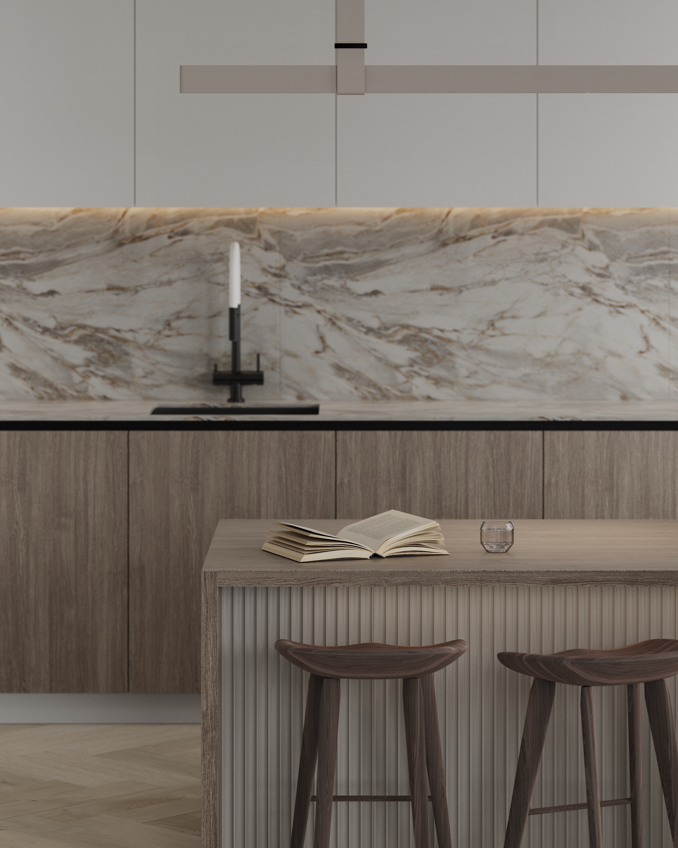 厨房客厅可视化设计丨美国丨Inesa Orlenko-13