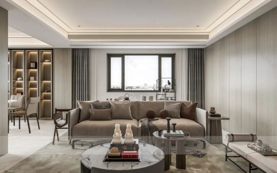 舒适住宅之灰调木色设计丨宁波市乐赞室内装饰设计有限公司-9