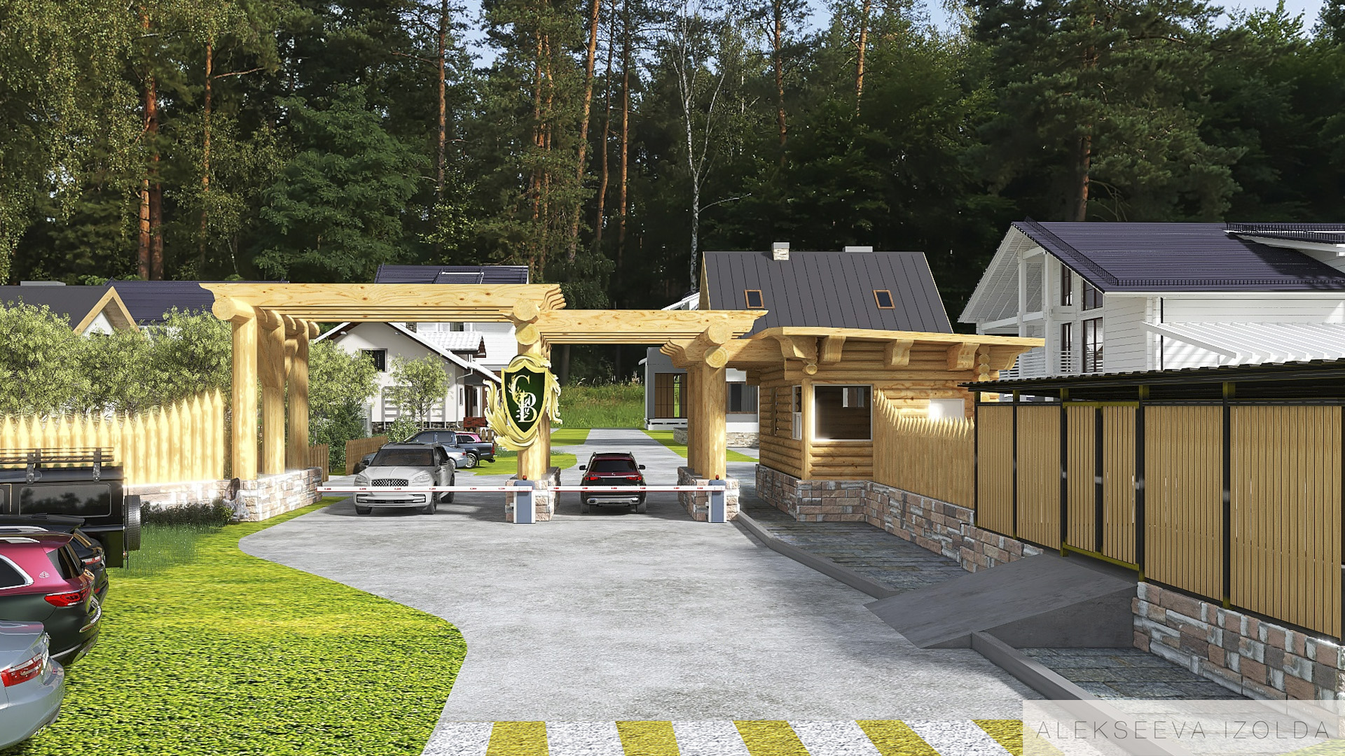 Въездная группа. Коттеджный поселок "Сердце Вуоксы"-1