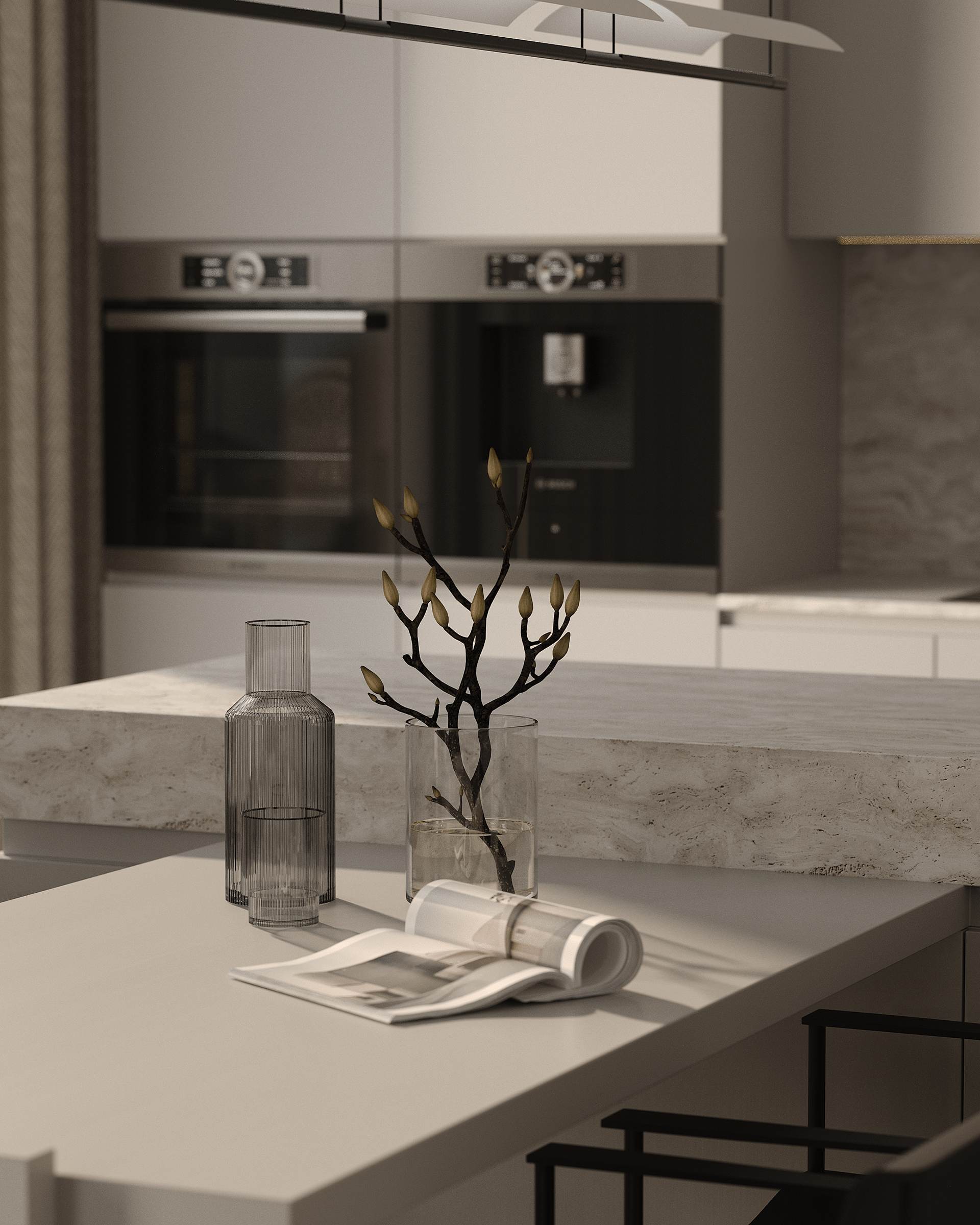 客厅厨房可视化设计丨乌克兰丨Inesa Orlenko-10