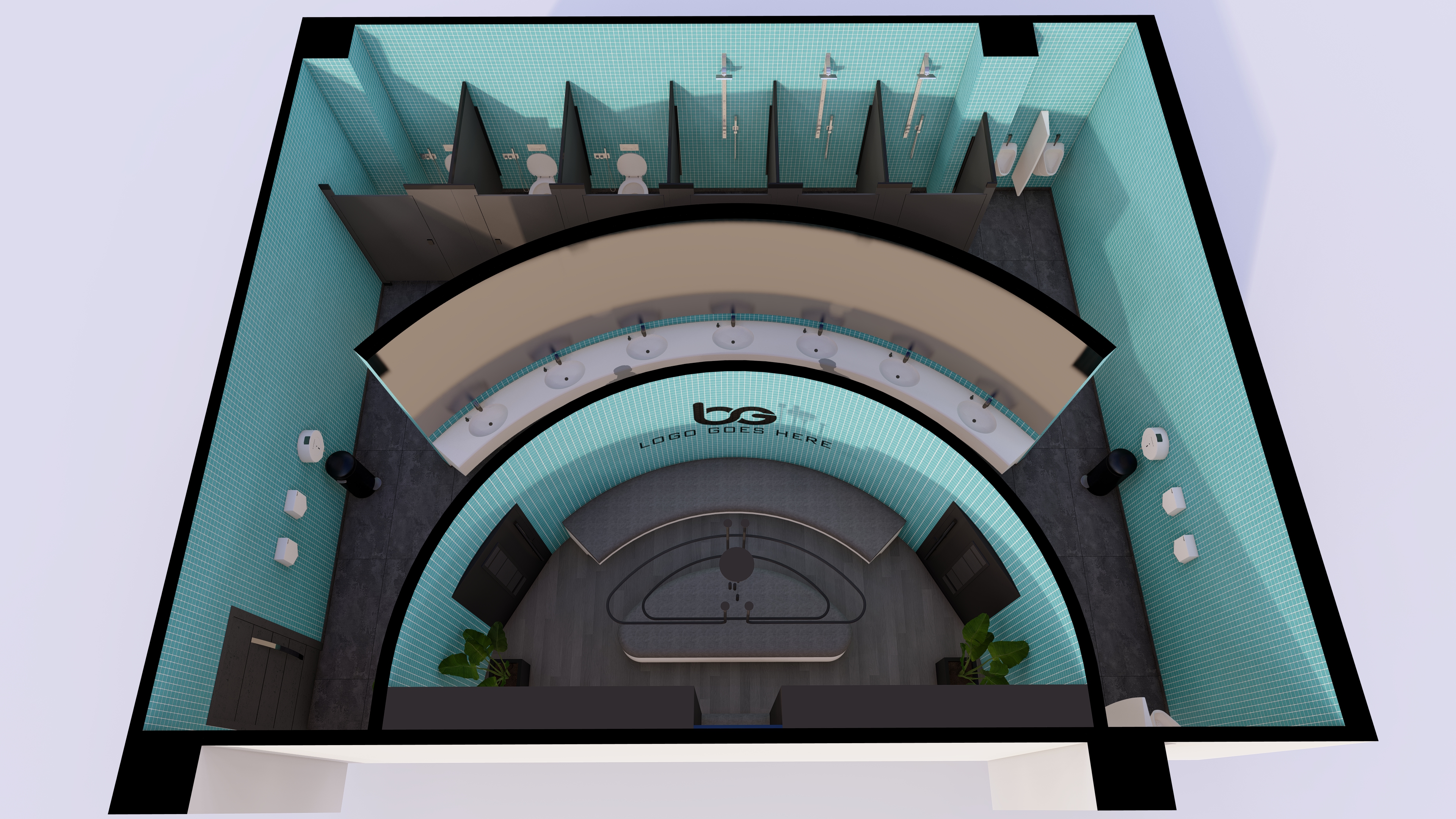 Restrooms I Showers I Lockers Interior design-21