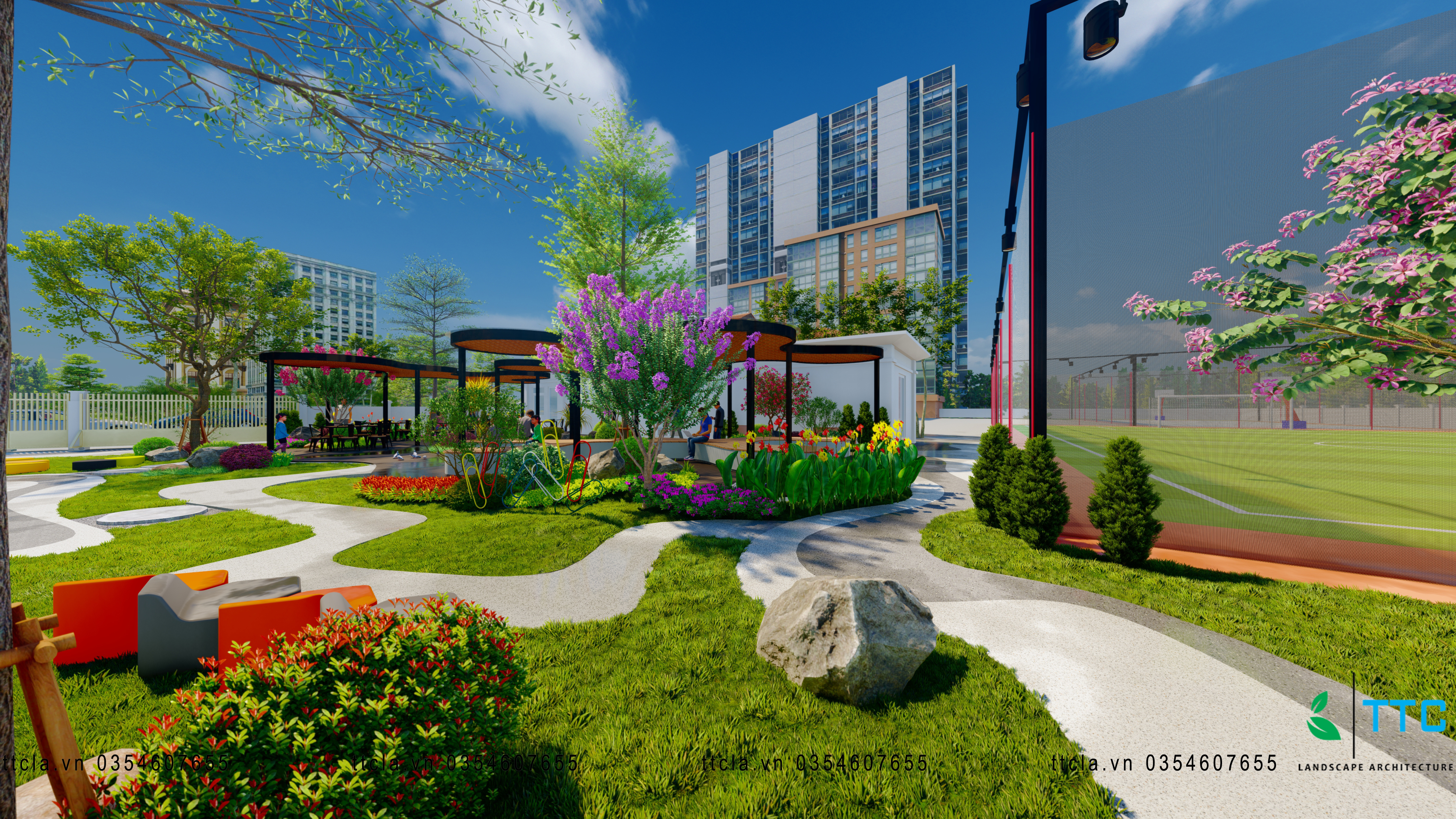 六年级中心兰兹卡普设计丨越南河内丨TTC 景观设计有限公司-14