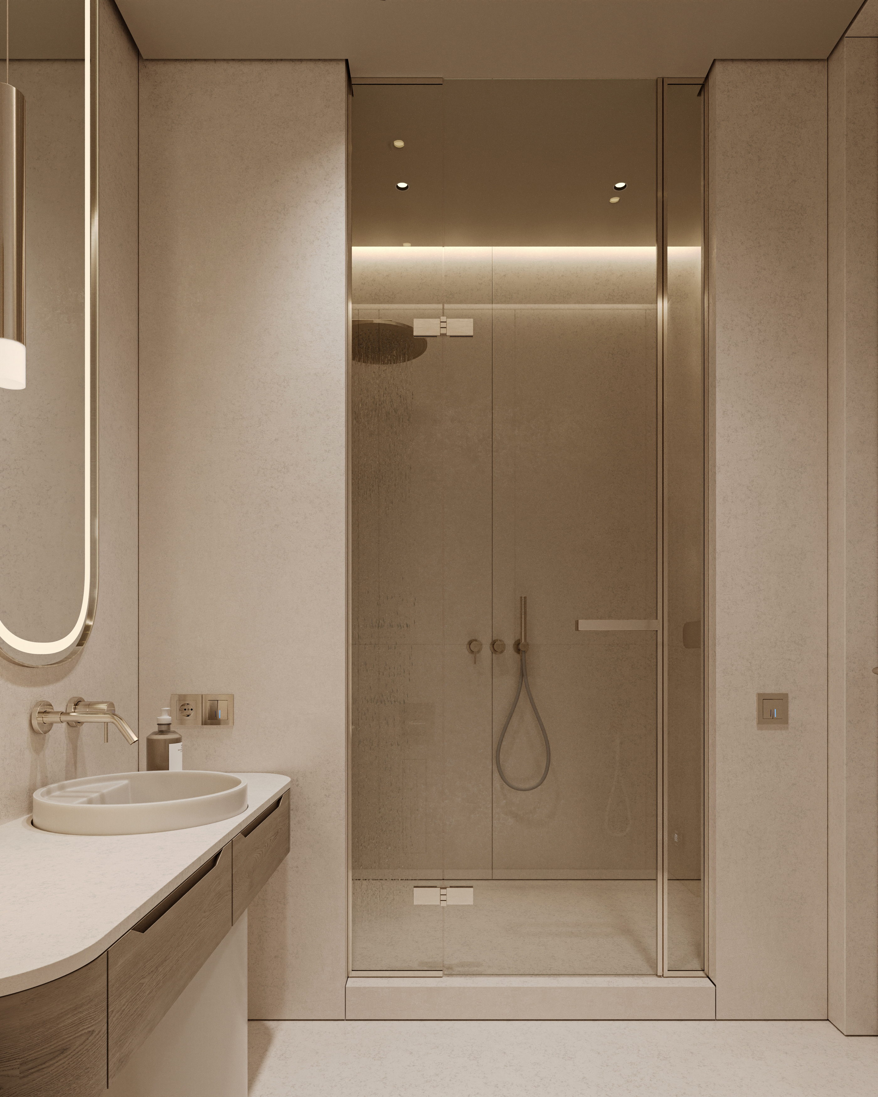 拿铁风客用卫生间丨Sher.Architects-12