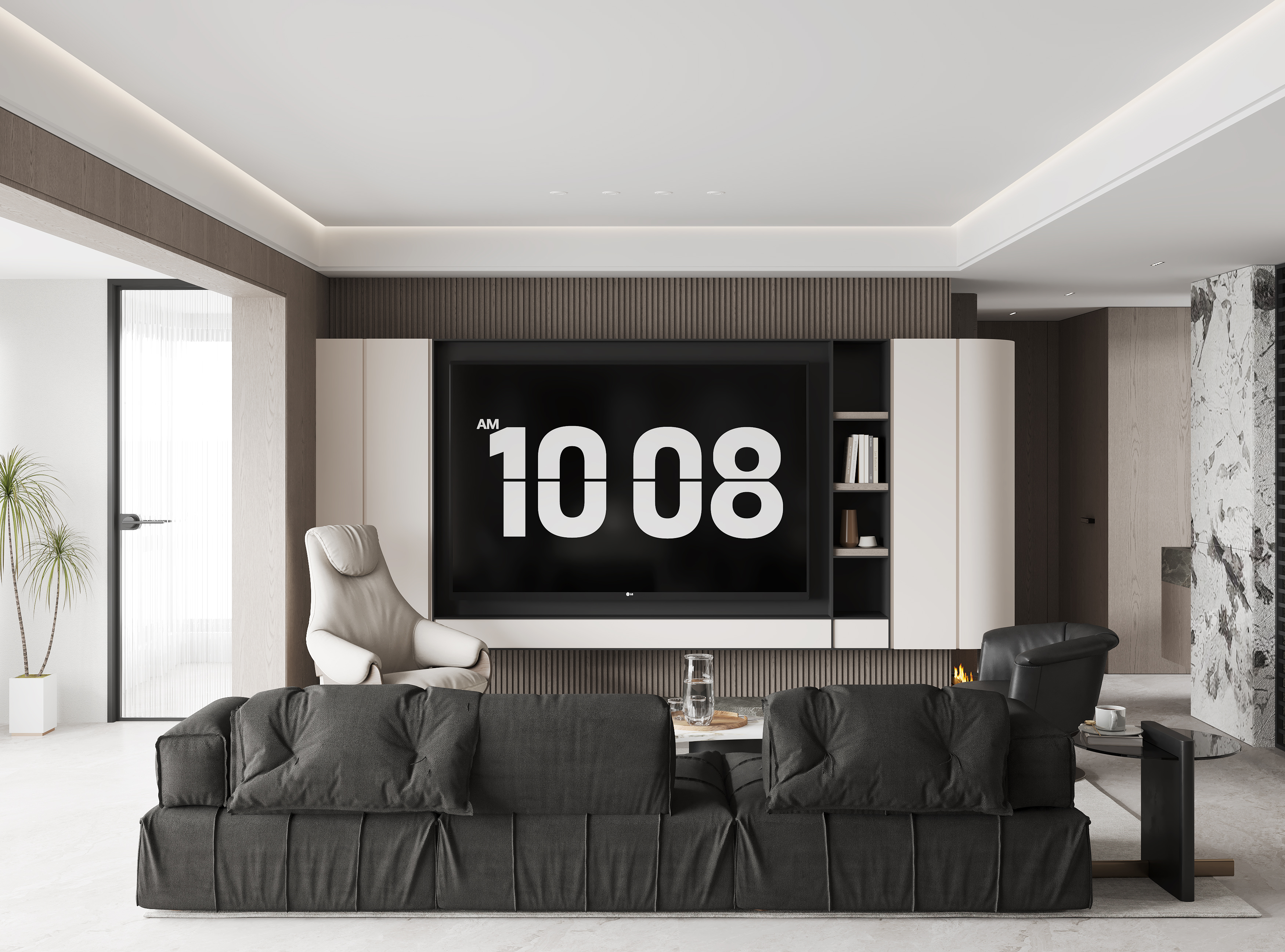 现代简约客餐厅 效果图 渲染-1