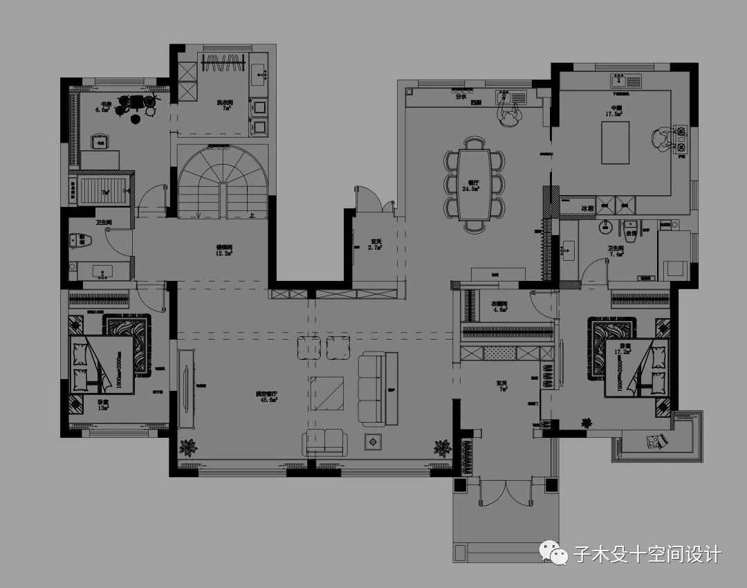 黑白灰极简大宅丨中国吉林丨子木殳十空间设计-49