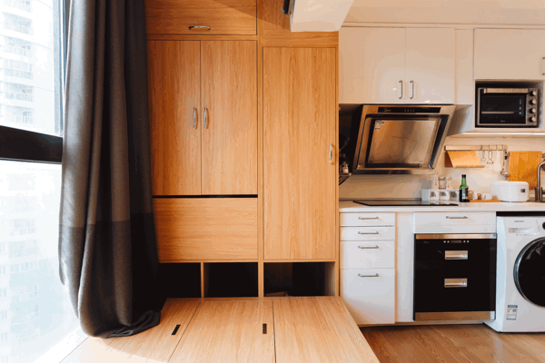 35㎡小户型逆袭 | 一室四用，浴缸、开放式厨房、衣帽间、榻榻米全都有-68