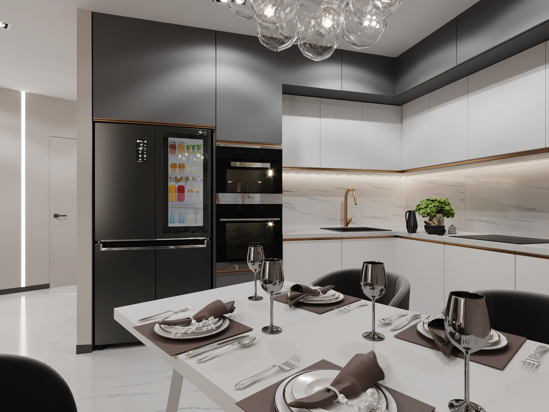 Design of a modern apartment with classic elements.-5