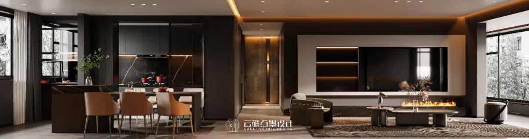 现代风格四居室,沉稳色调与光影艺术的完美融合-32