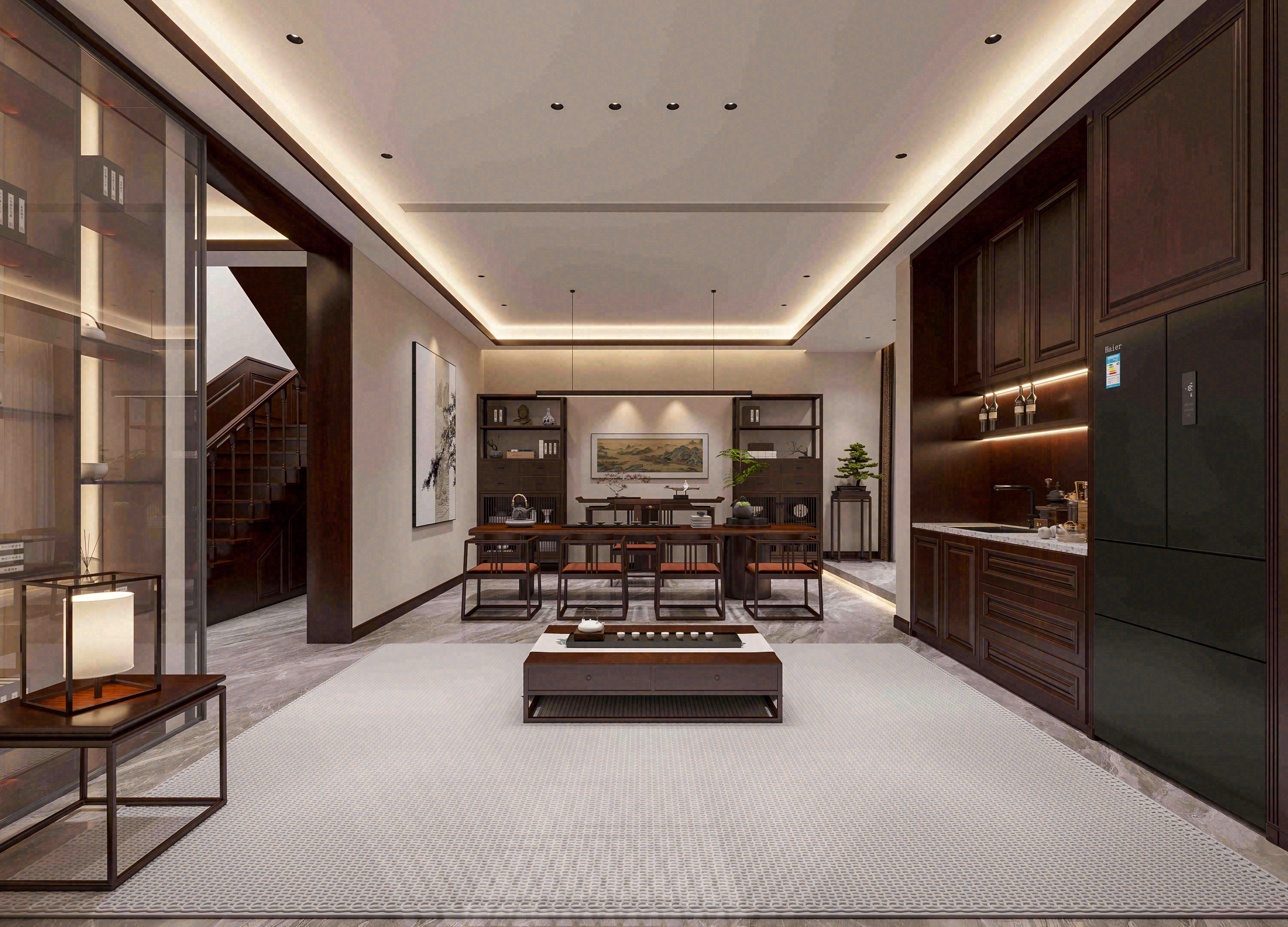 家装-新中式卧室书房-7