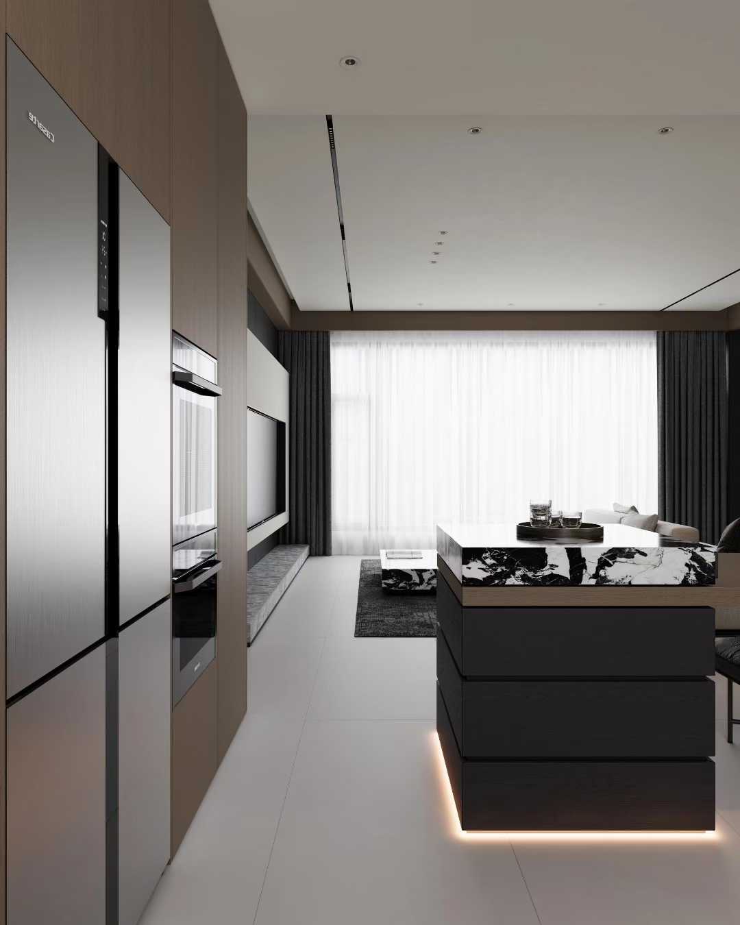 黑白木色结合的意式极简-2