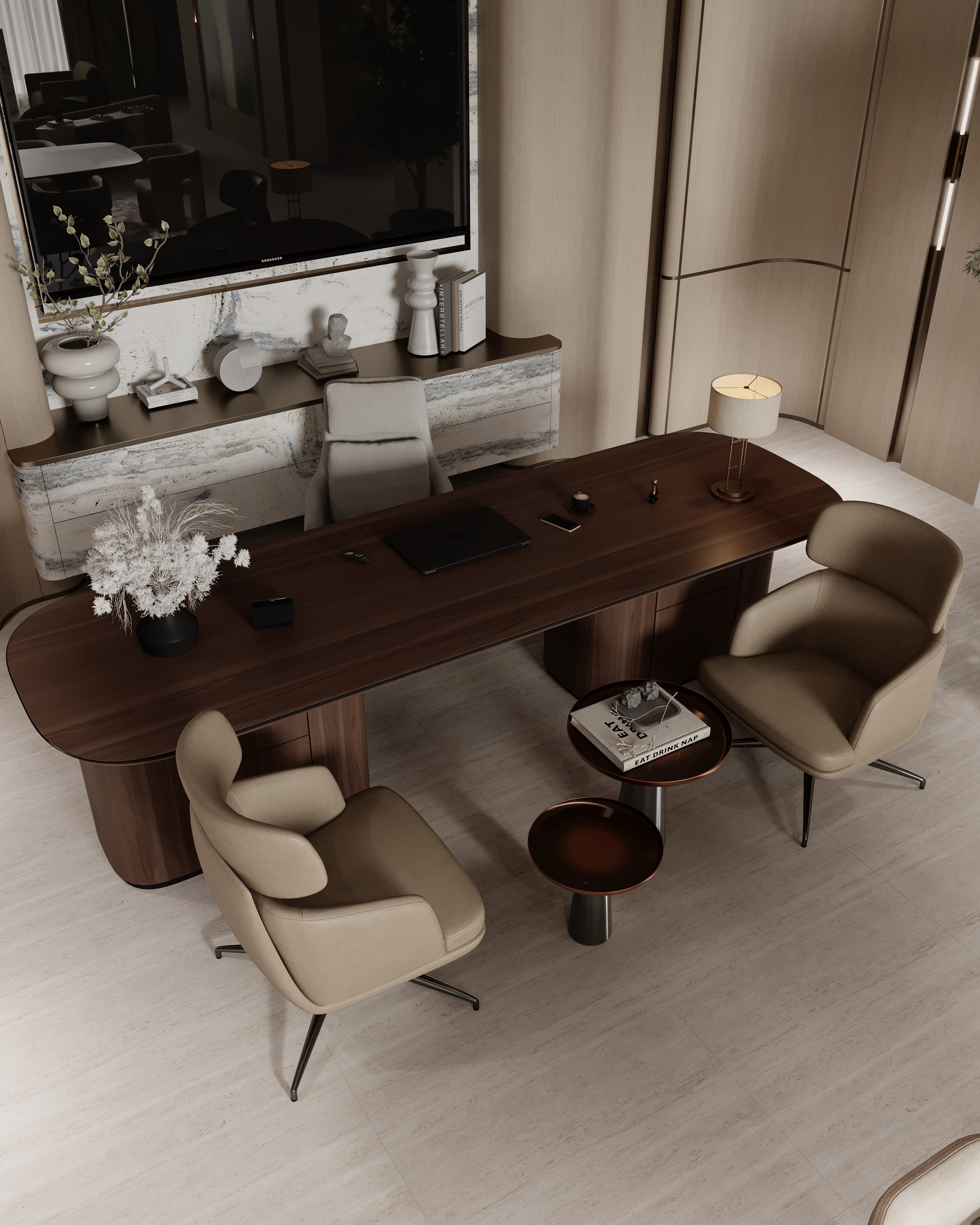 休息室与办公室设计丨沙特阿拉伯利雅得丨shadwa_elgml-7