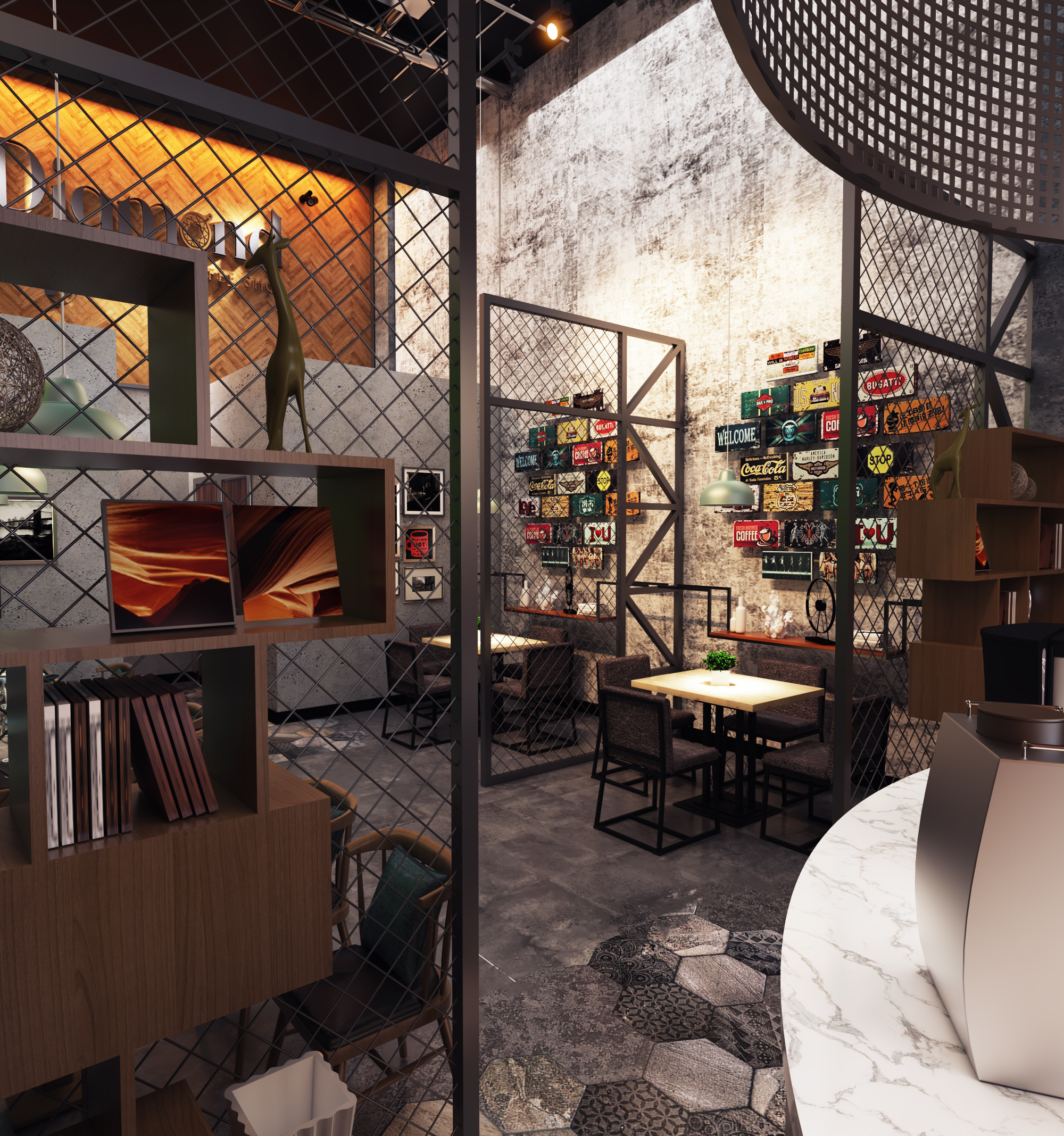 Diamond mug Coffee Shop Design-5