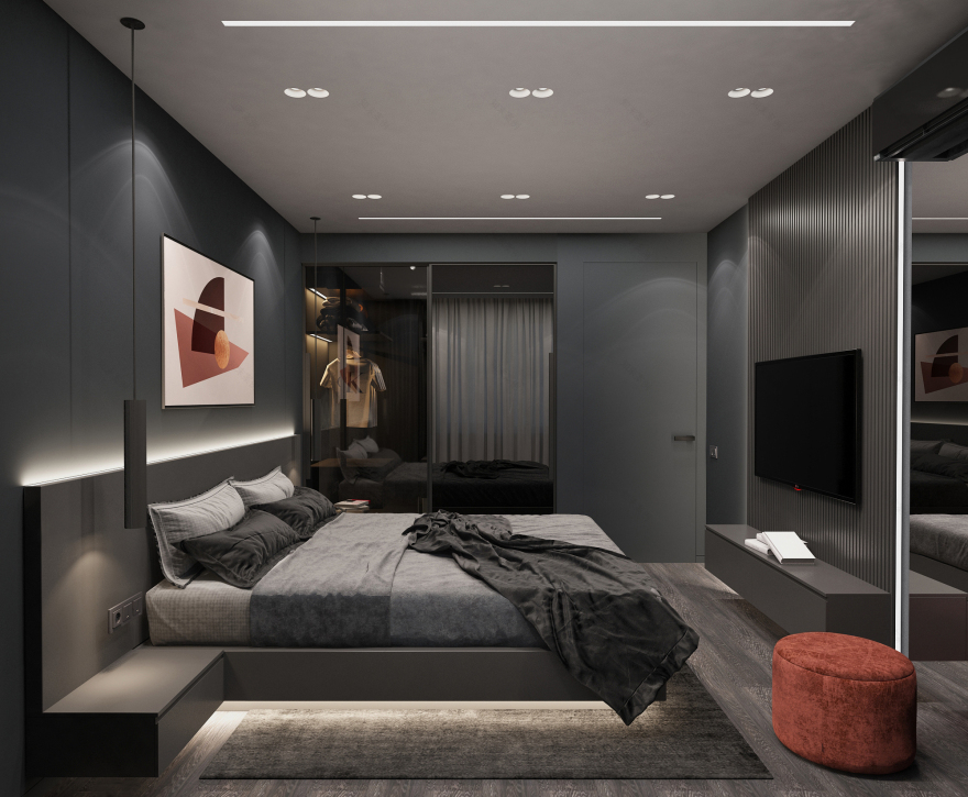 暗黑风格的大气公寓设计丨乌克兰敖德萨丨Iryna Dobrohorska-13