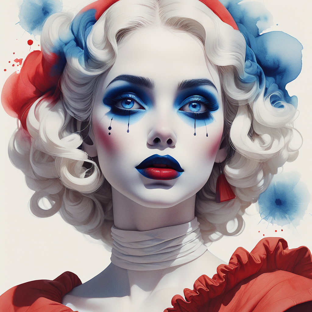 一个女人皮埃罗人工智能艺术丨Öskar Design Öskar-6