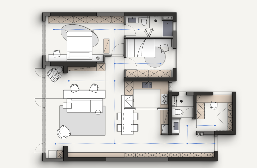 公益户型解析|本期：润府143㎡-每个空间3套方案，满足不同人群所需！-55