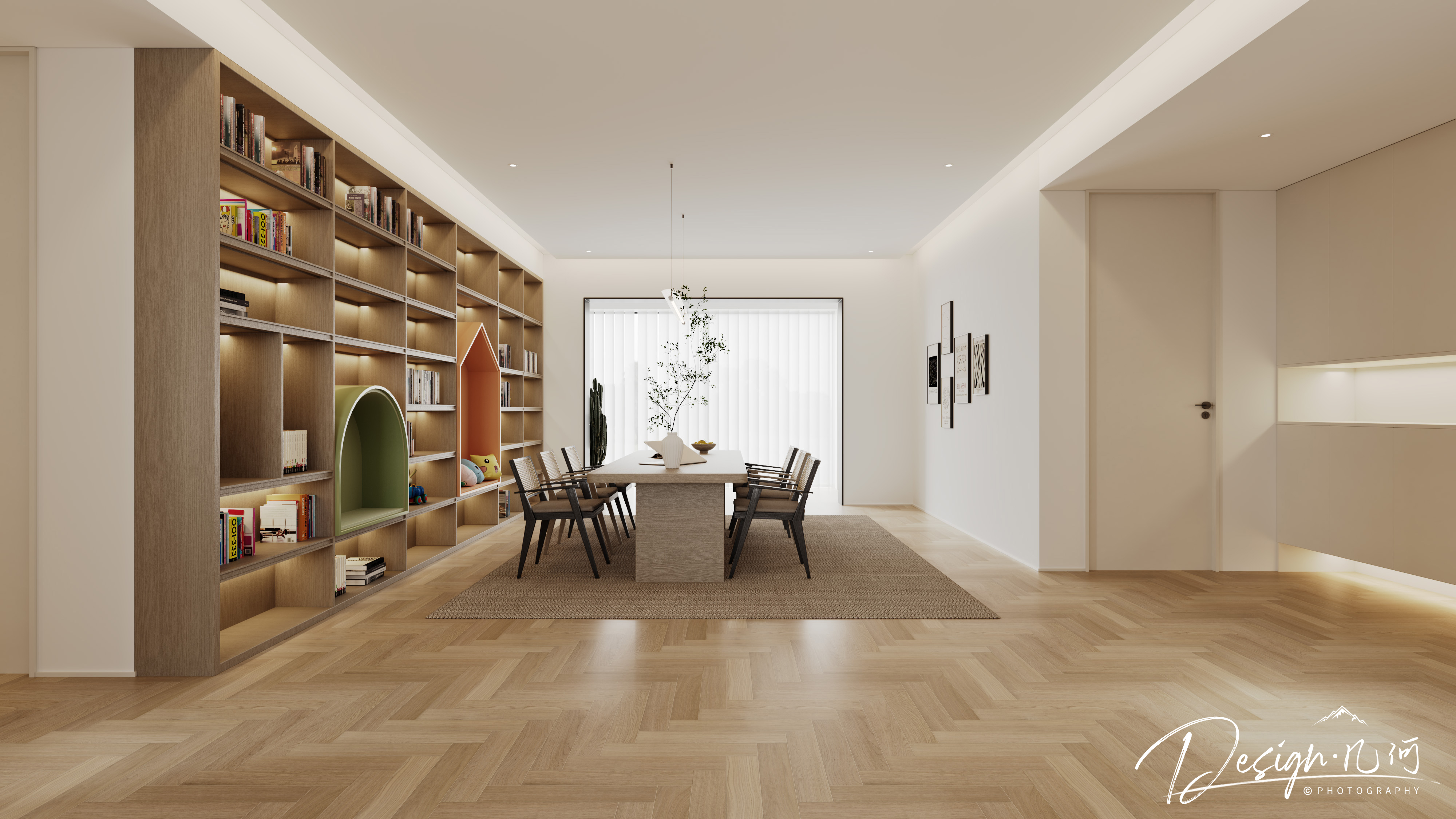 几何空间视觉表现 | 绿地内森庄园现代客餐厅-18