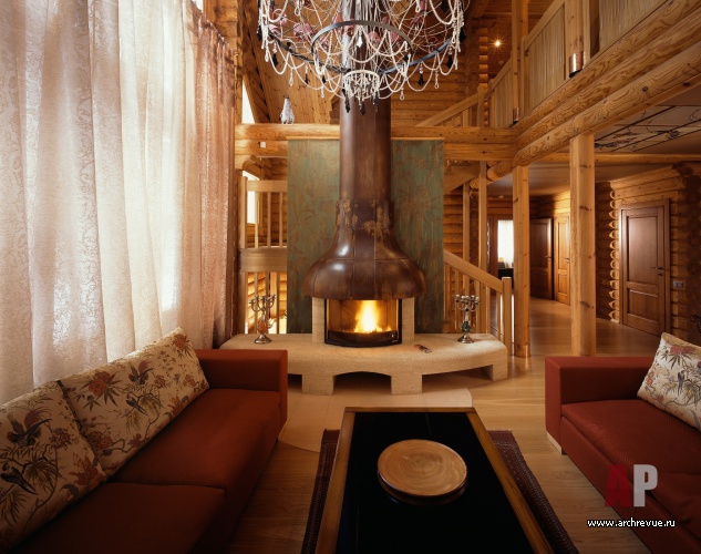 带阁楼和泳池的木结构住宅室内设计丨设计师 Ольга Фрадкина-11