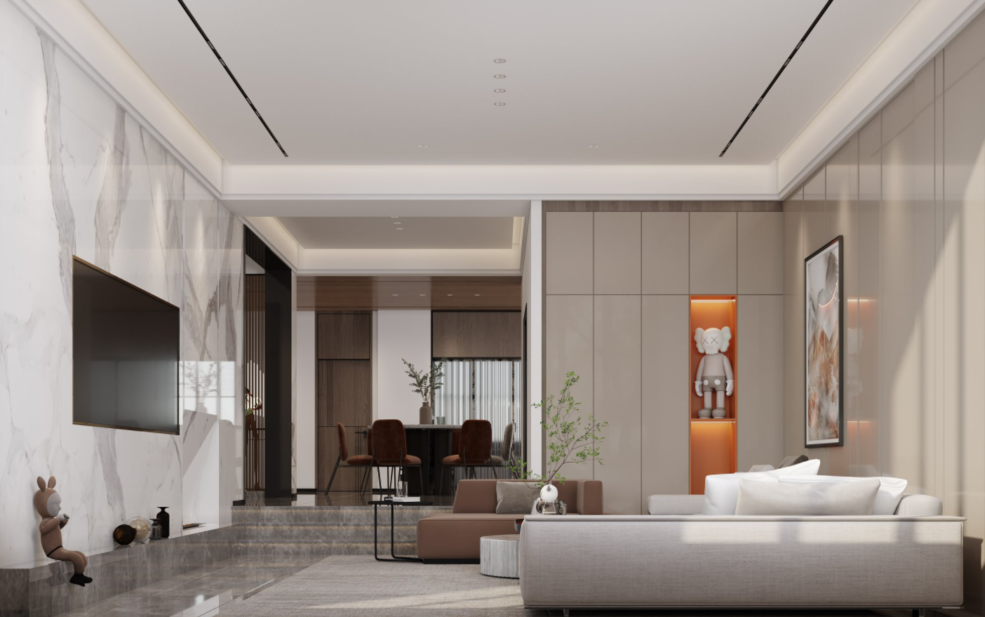 现代轻奢质感大平层设计-9