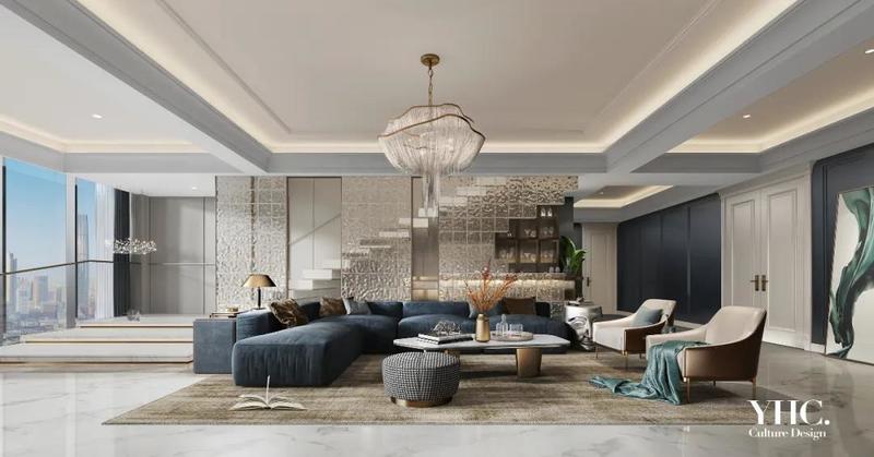 现代法式空中别墅，演绎时尚清新韵味-16