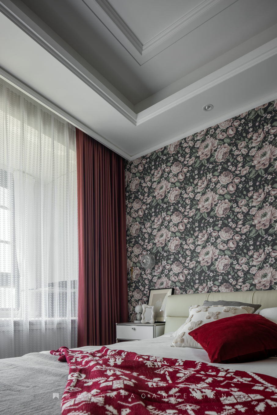 复古蓝红拼接法式美居丨晓安设计-61