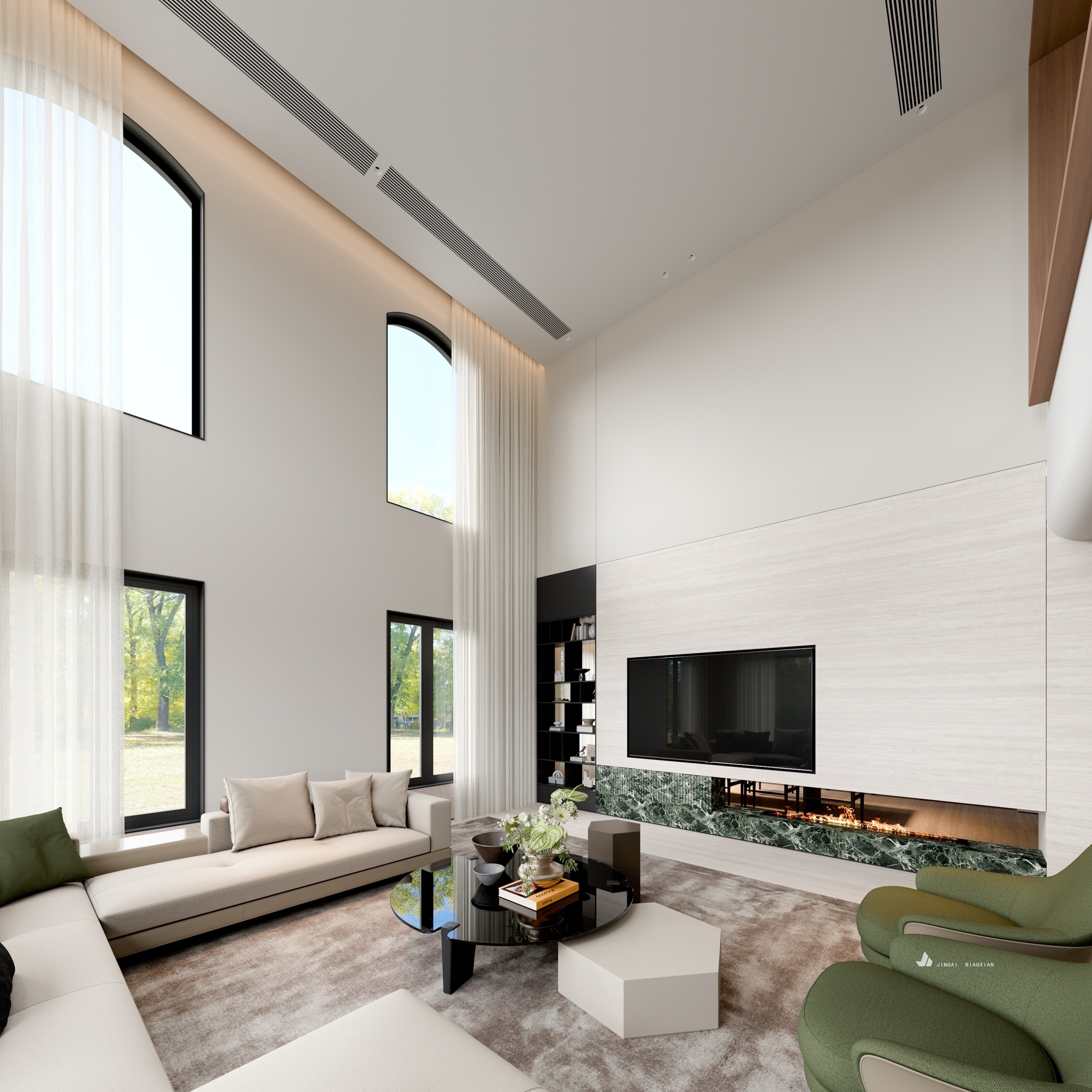 现代意式挑空别墅-1