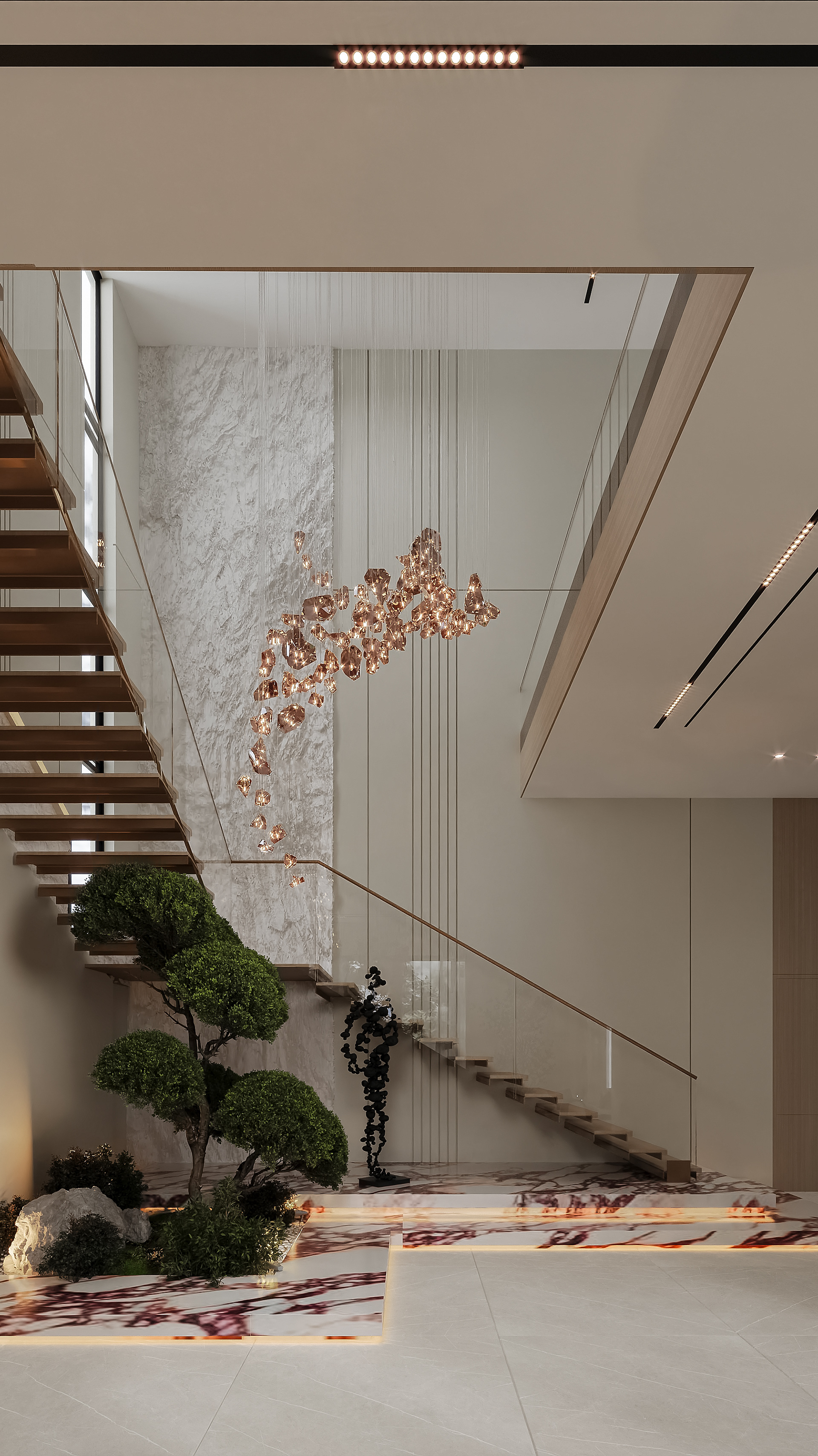 豪华挑高双层客厅丨阿联酋阿布扎比丨MENNA TAREK-3