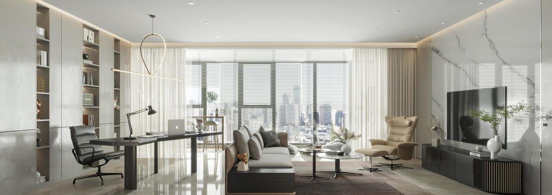 现代轻奢风客厅设计-1