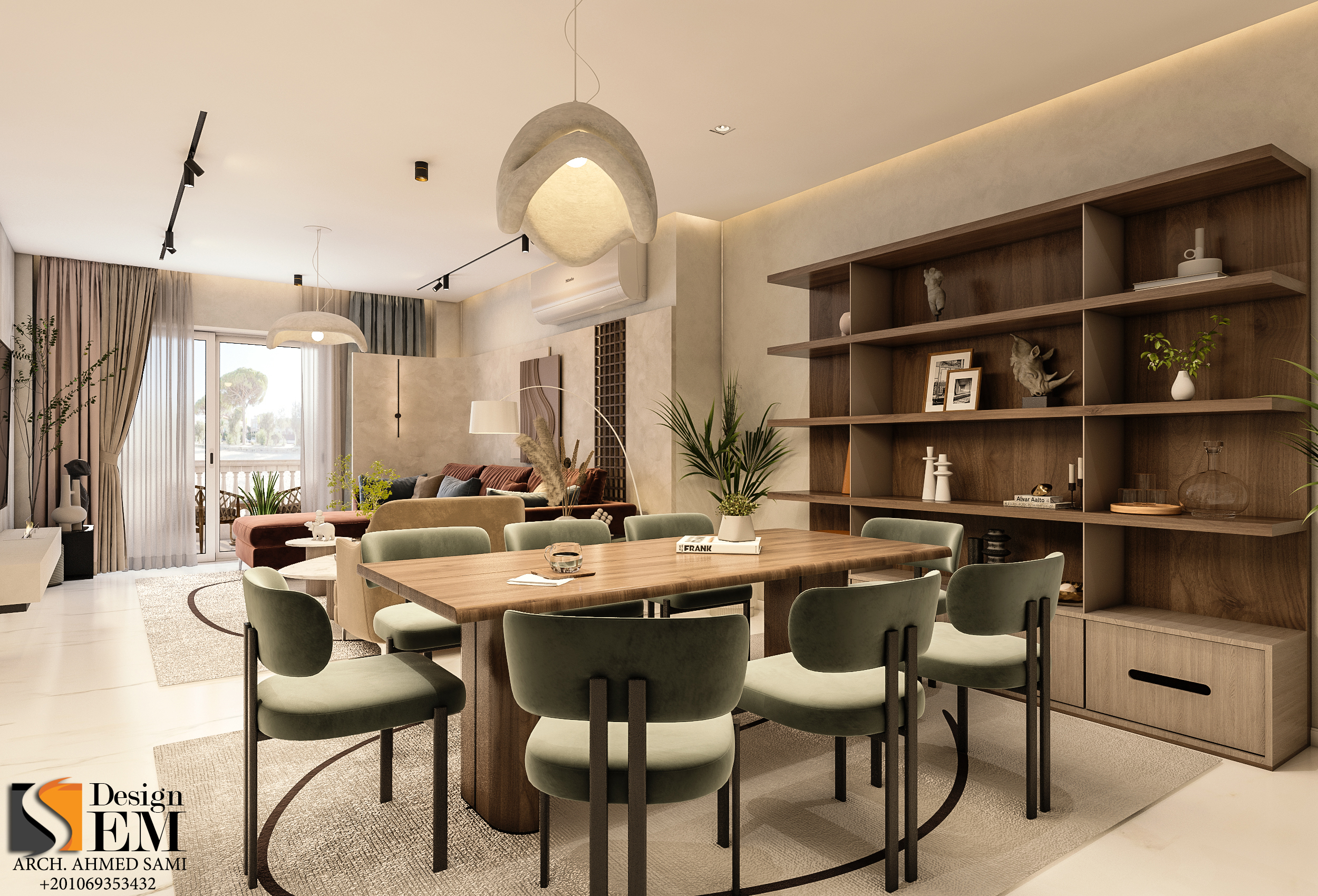 Modern living area for a villa-0