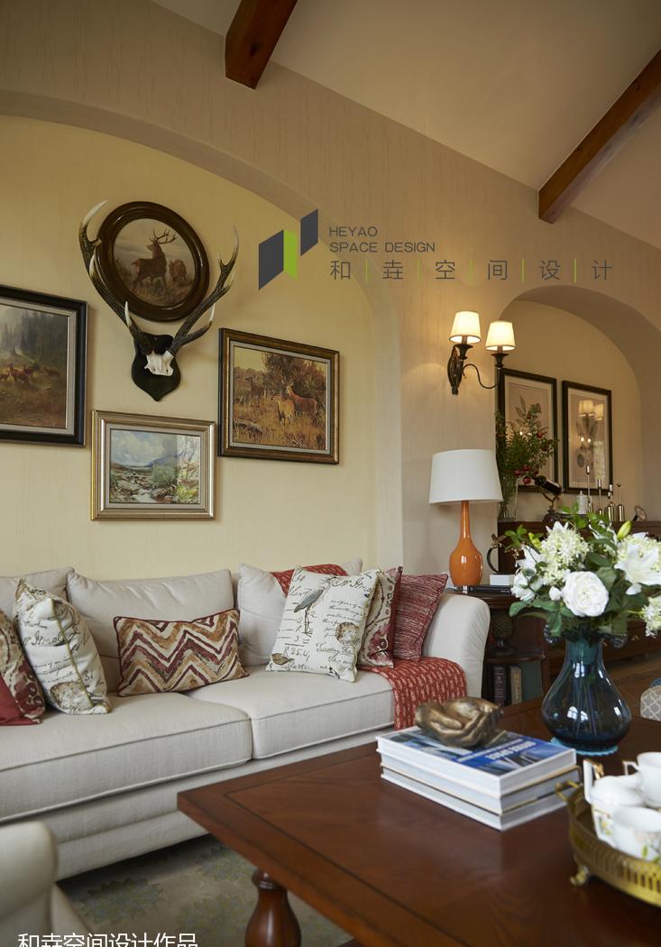 
莱芜桃花源美式田园风格装修设计实景售楼样 -4