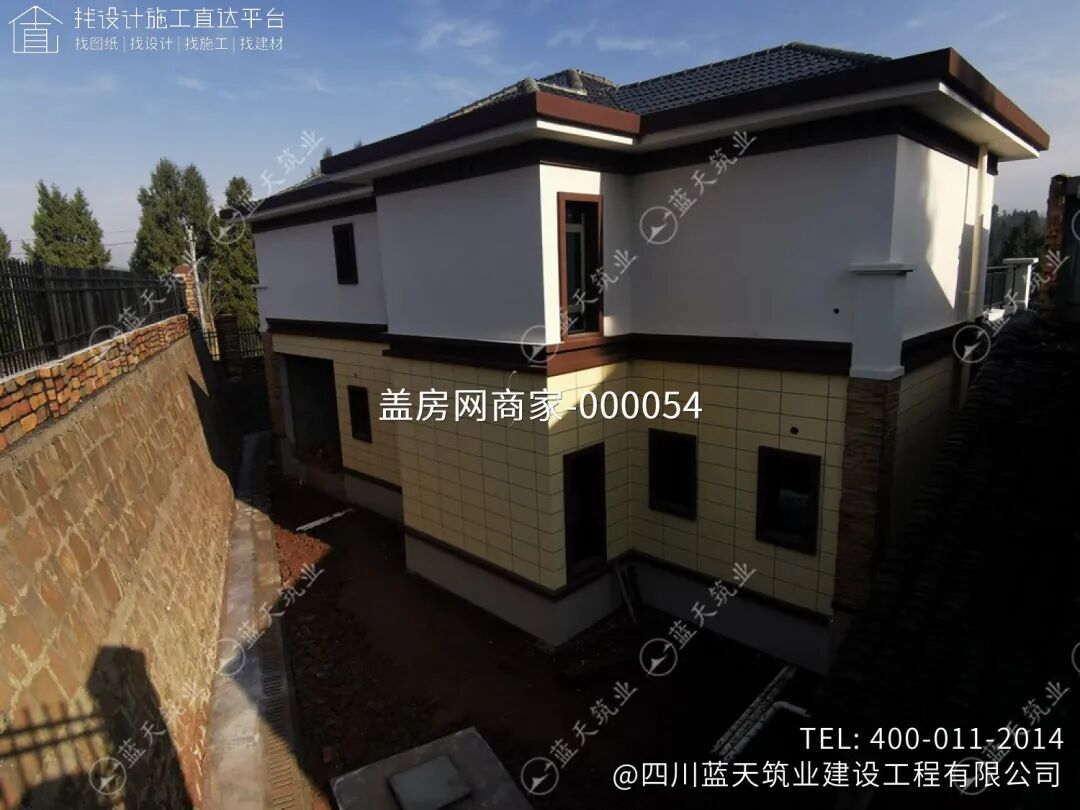 【施工队案例】四川省眉山市东坡区网红二层靓丽自建别墅施工-14