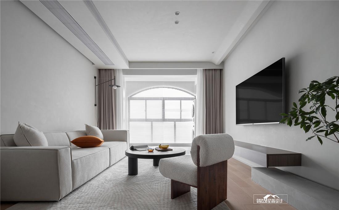 平层暖色调空间设计丨星瀚设计-0