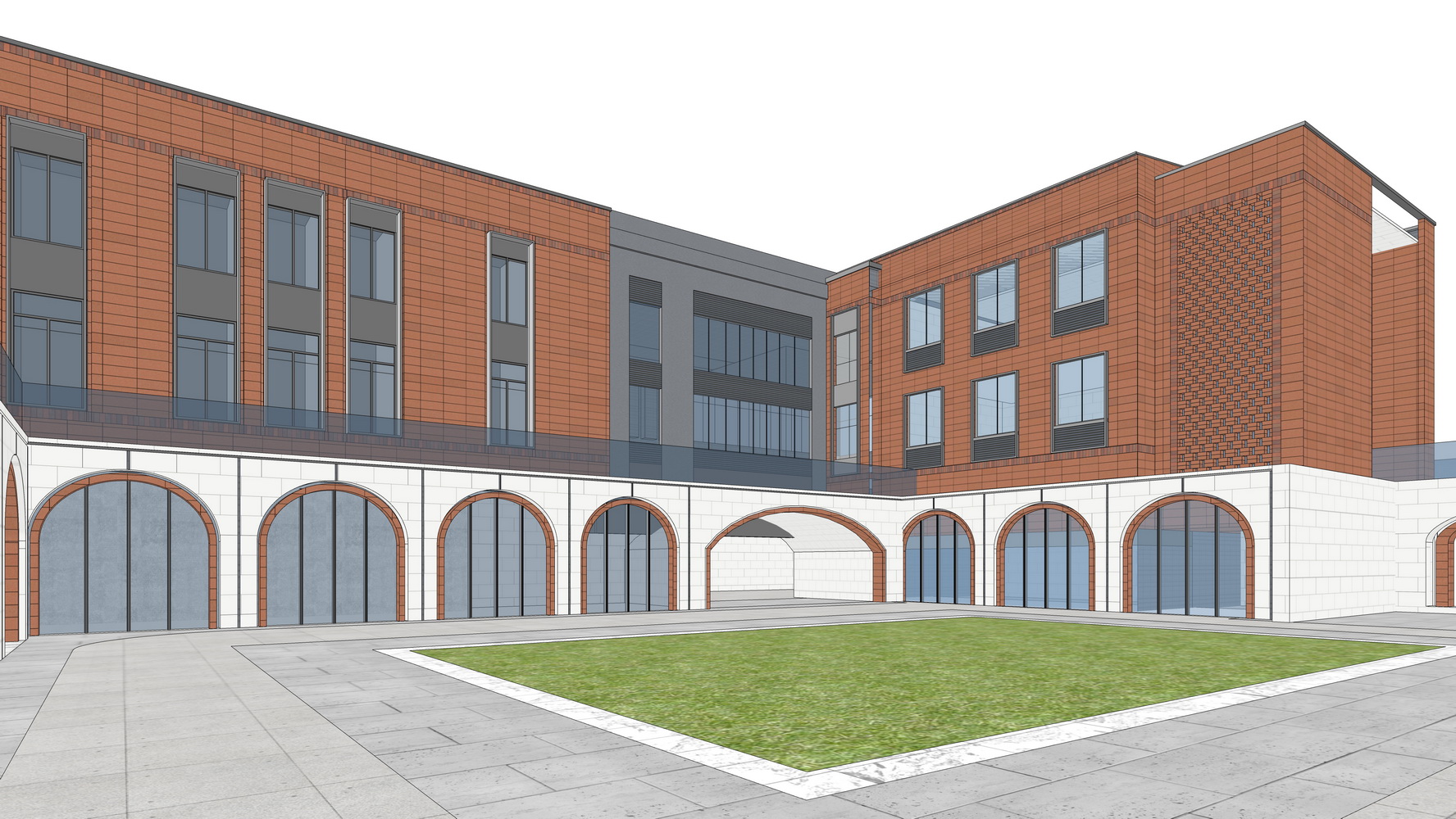 红砖36班小学SU模型-3