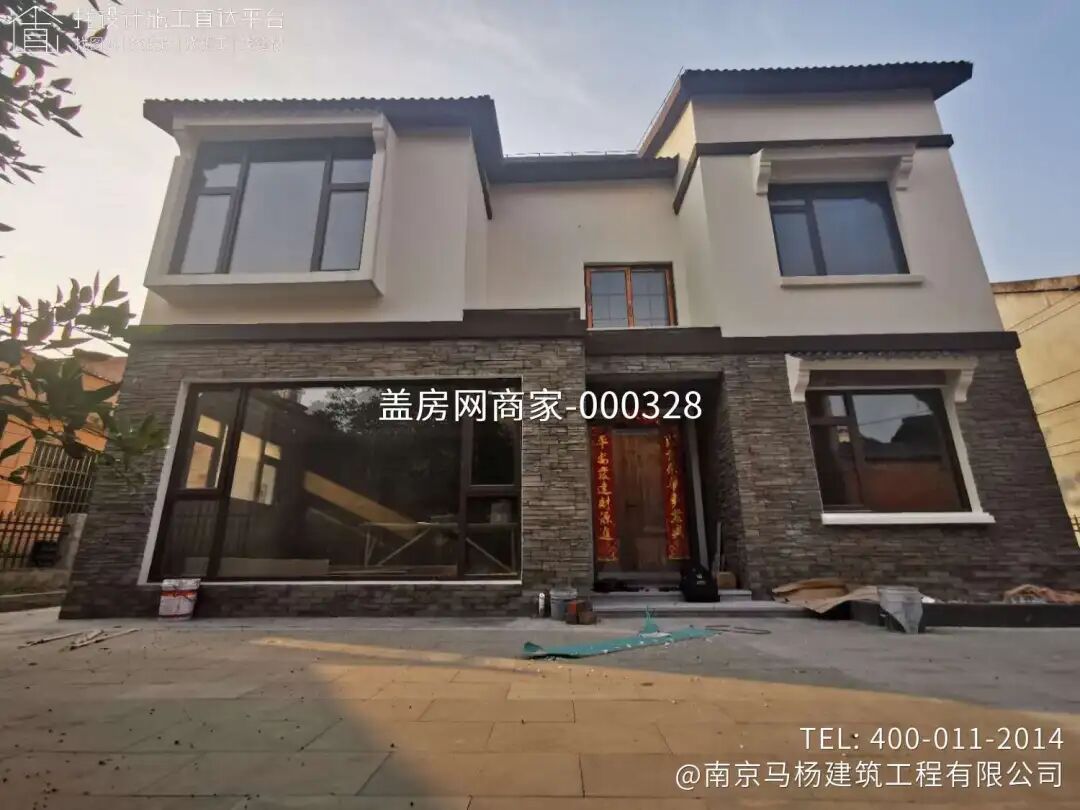 【施工队案例】江苏省南通市如东县二层现代别墅施工-1