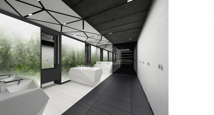 金色庭院购物中心02号卫生间

注：Toalety常见为卫生间之意；Złote Tarasy是波兰华沙一个知名的购物中心，中文一般译为金色庭院购物中心  丨波兰华沙丨Rubicon Architekt Kraków-19