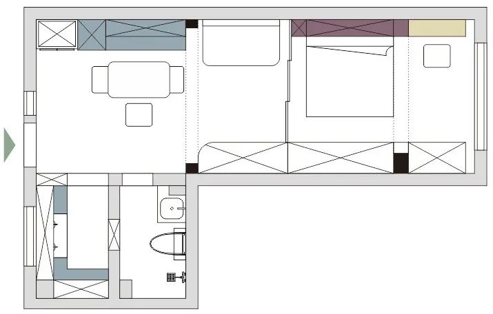 40㎡学区房改造丨波形设计-10