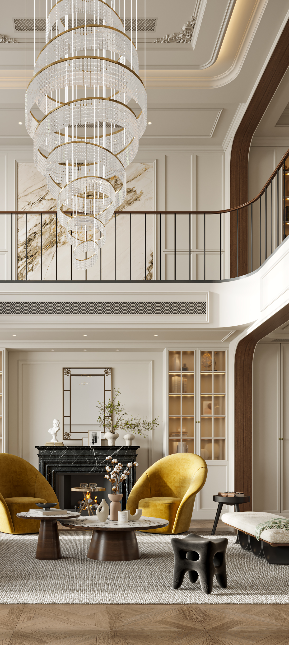 一套法式别墅效果图-11