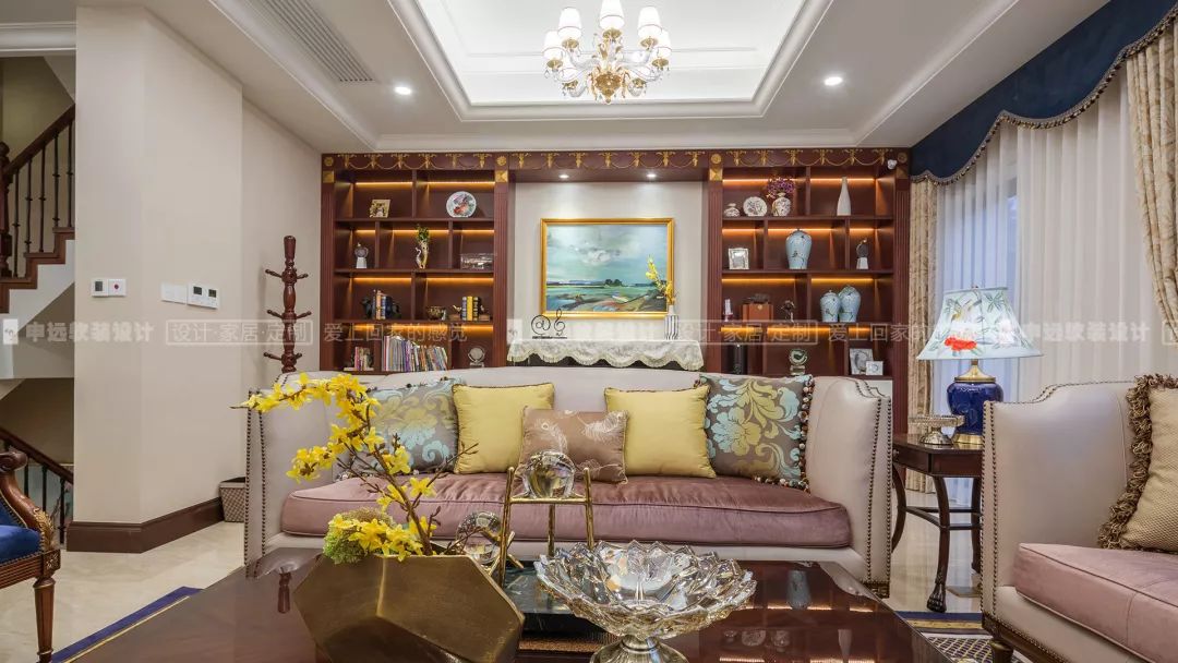 【申远软装百套实景案例】贝尚湾 300㎡ 欧式-9