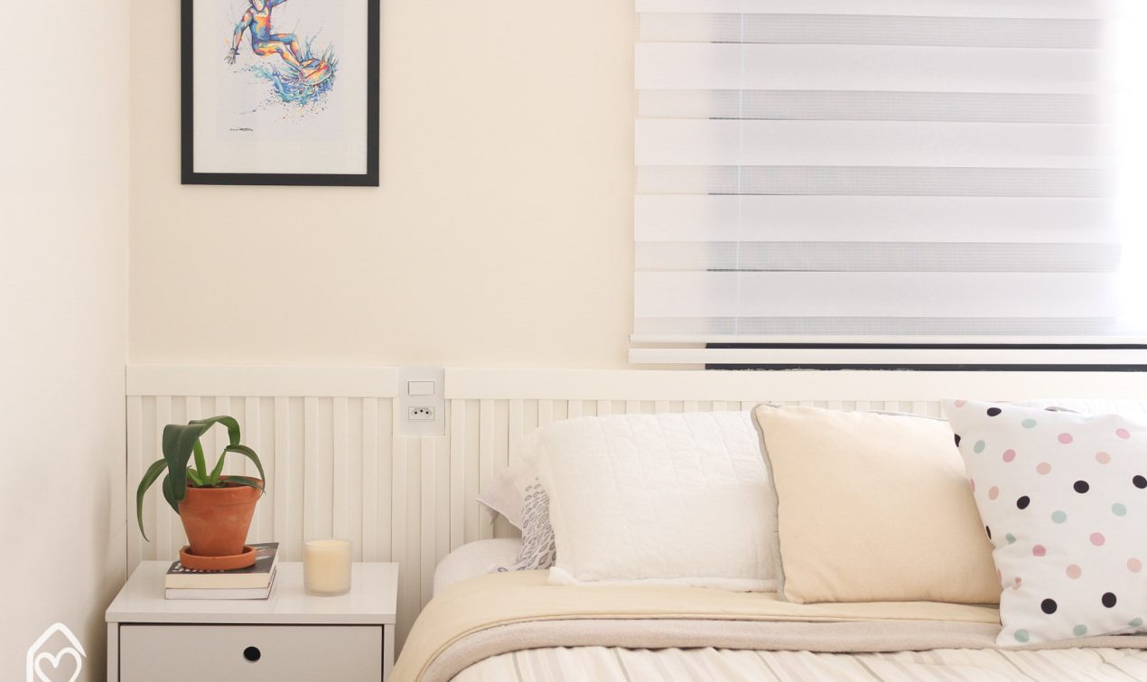 Antes e depois do quarto com painel ripado - Casa das Amigas-0