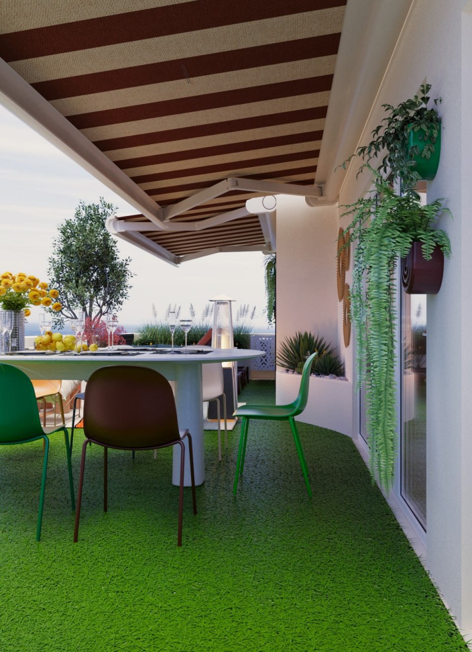 Colourful French Oceanview Terrace Design-4
