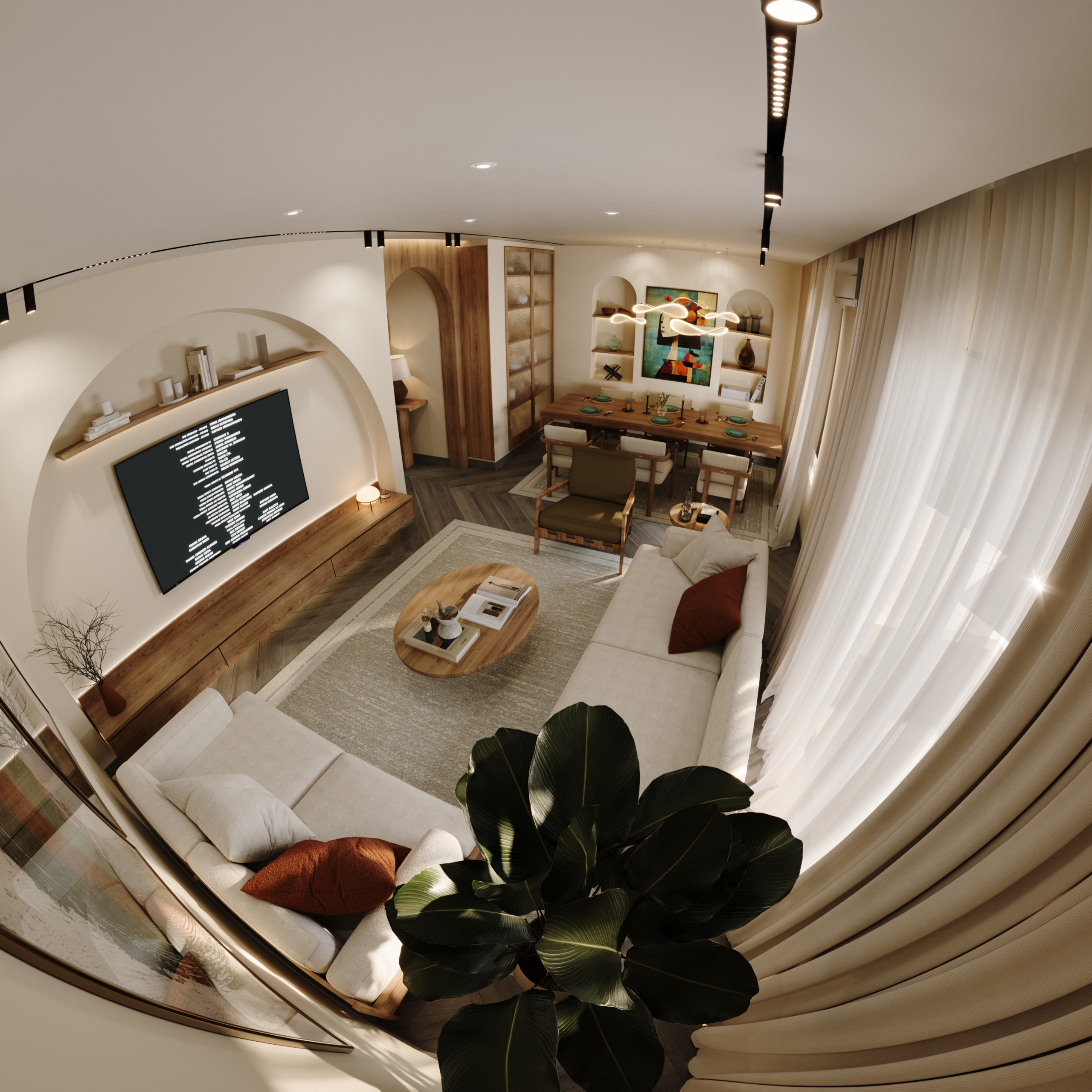 Minimal Warm Apartment Reception-16