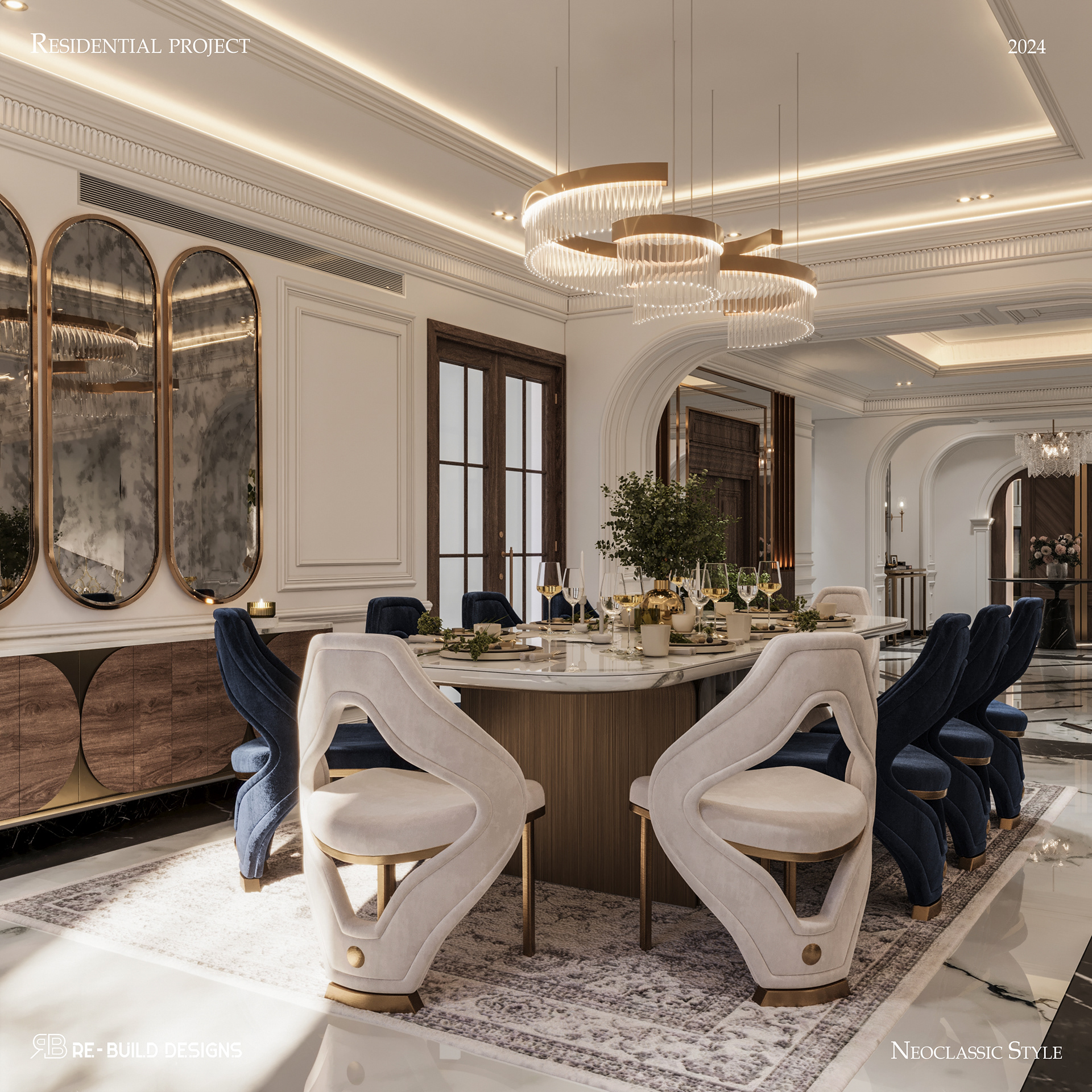 新古典别墅接待室内设计及新古典别墅室内设计丨埃及丨Re  Build Designs-38