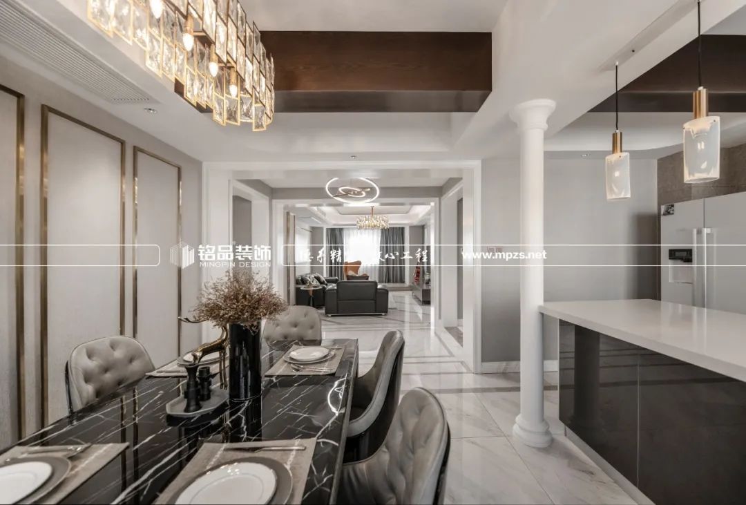 龙湖滟澜山现代轻奢案例,客餐厅打通扩容 1/3-32