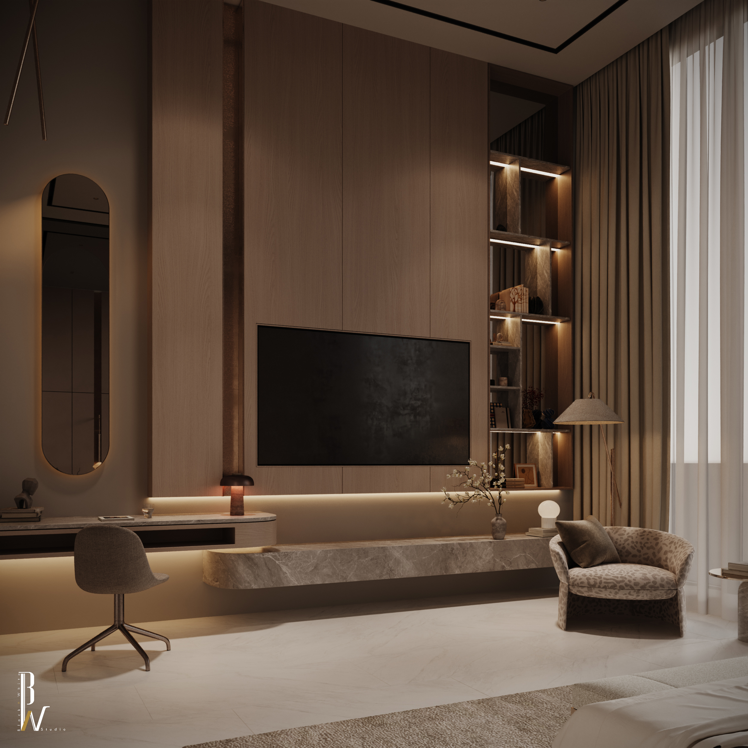 现代卧室 · 阿联酋丨阿联酋丨Black N White-13