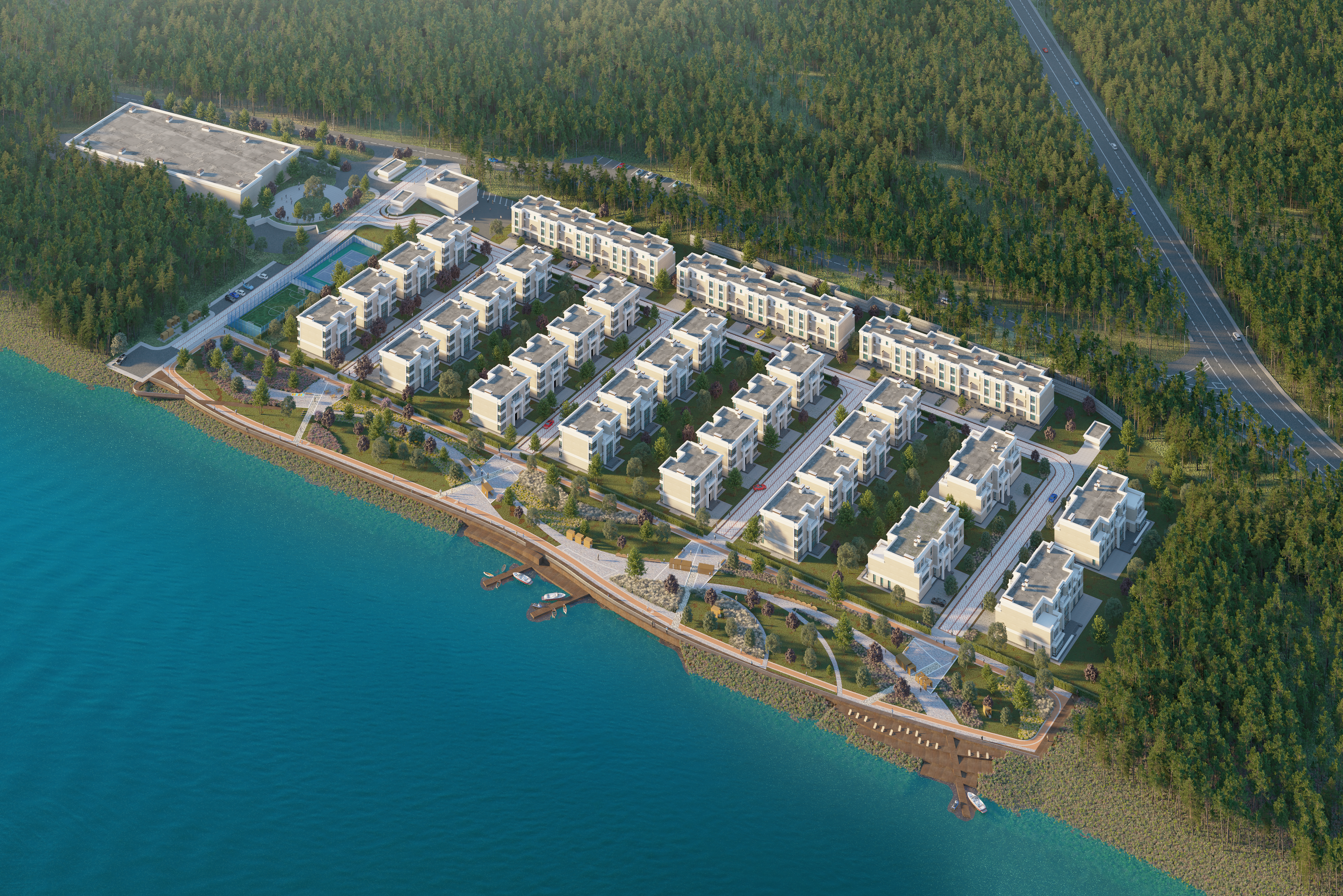 cottage village by the river - CGI-6