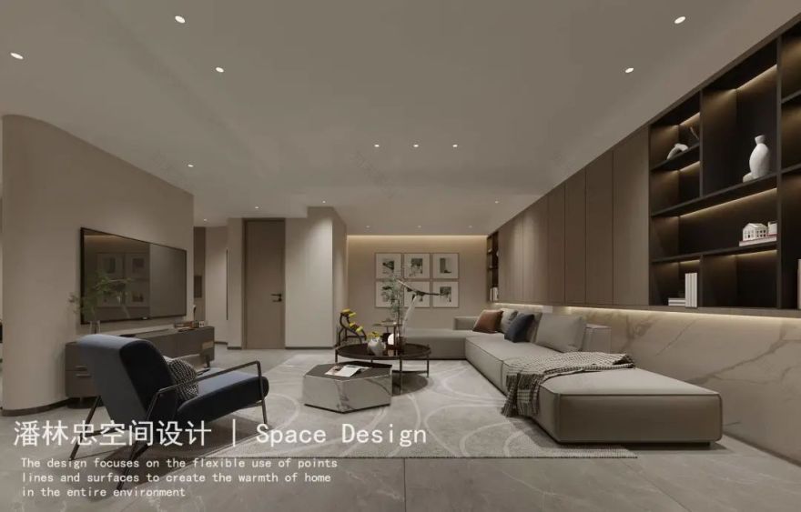 湖畔 180m²现代简约复式住宅丨中国湖州丨潘林忠空间设计-3