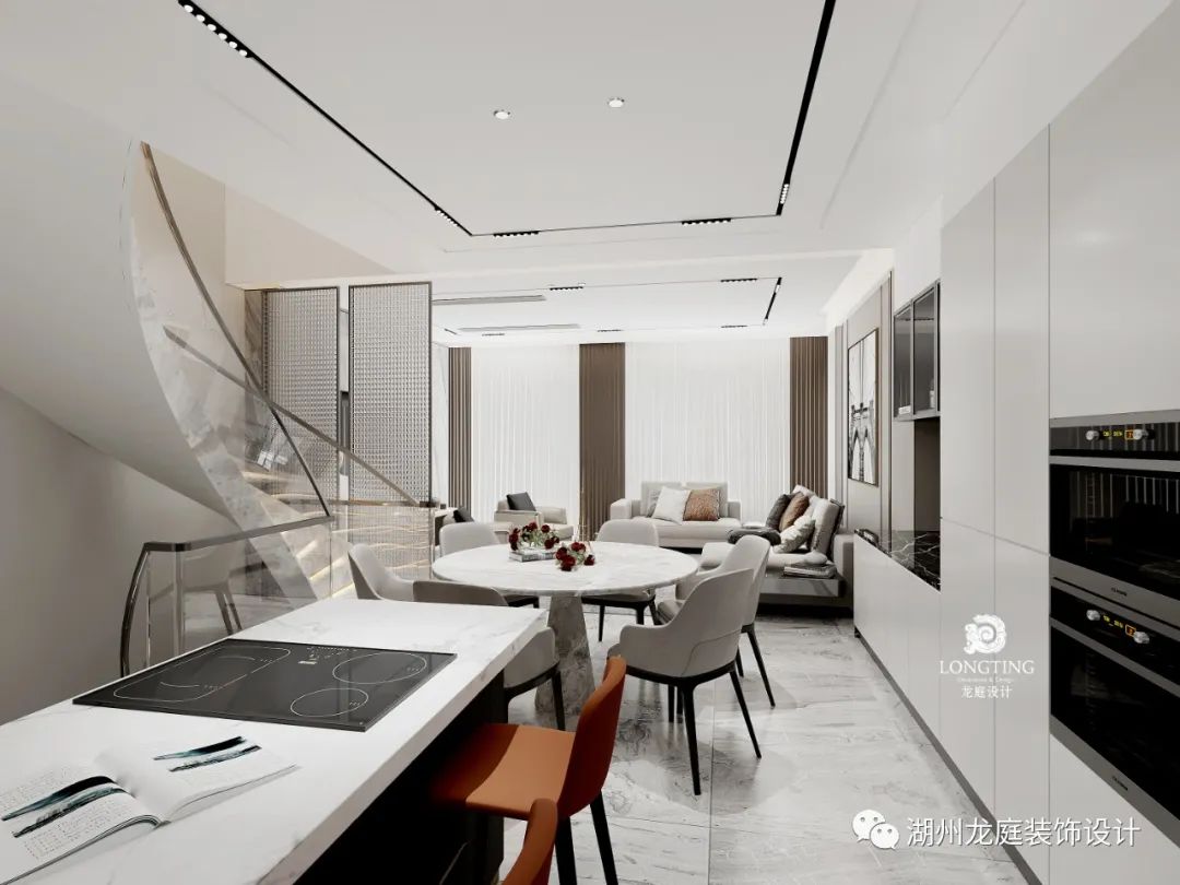 富力城现代简约排屋 | 精致半圆弧楼梯，通透地下室设计-67